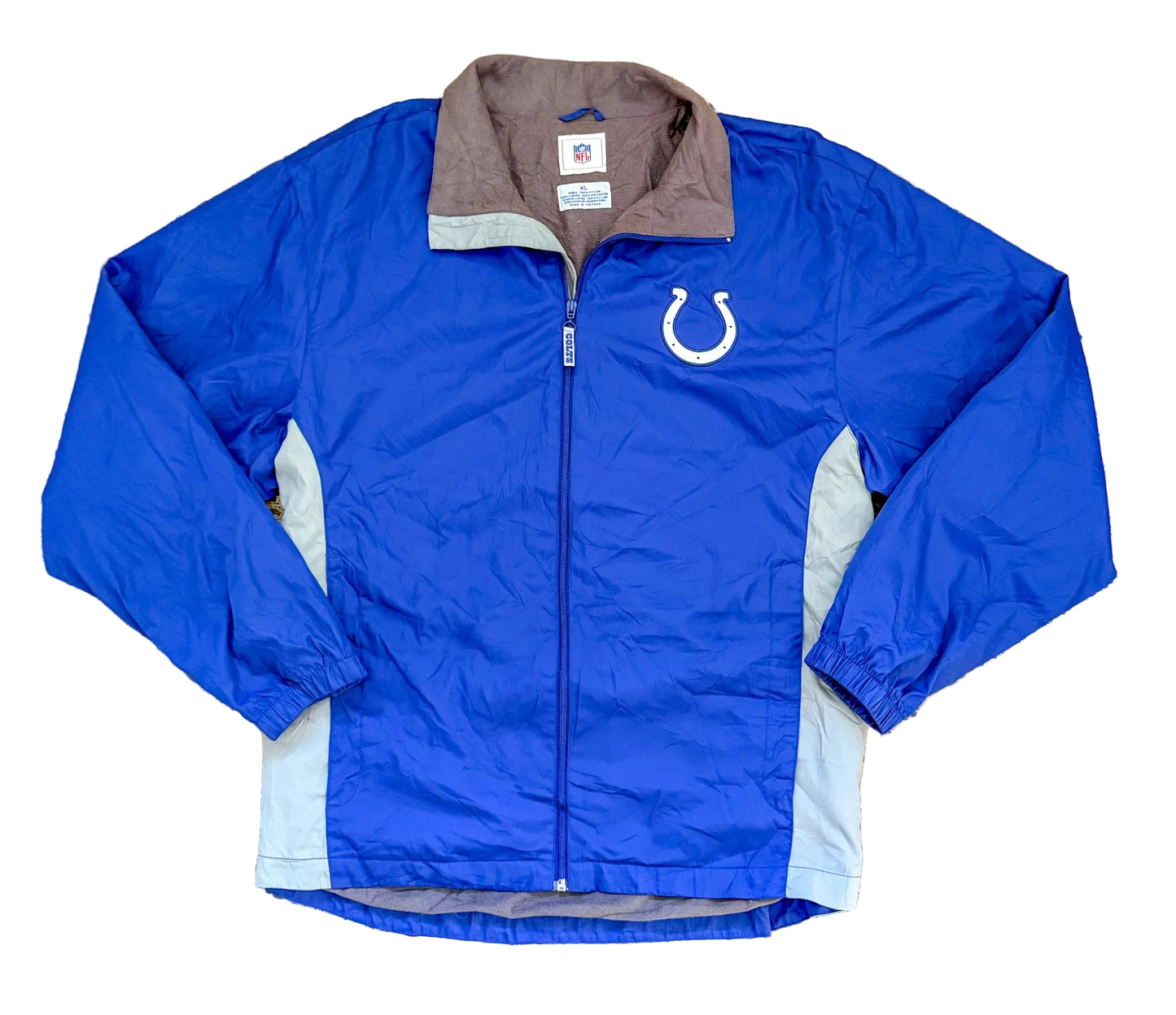 Vintage Indianapolis Colts NFL Sideline Embroidered Logo Blue Windbreaker Jacket Size - XL