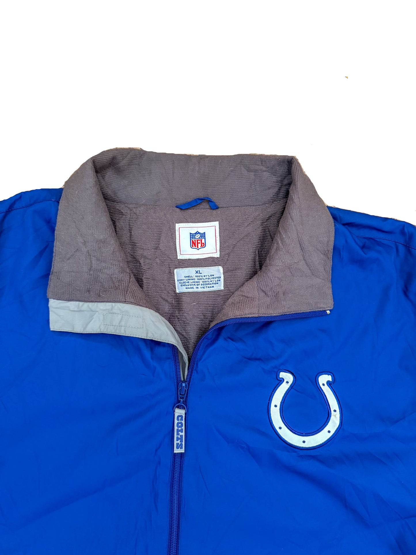 Vintage Indianapolis Colts NFL Sideline Embroidered Logo Blue Windbreaker Jacket Size - XL