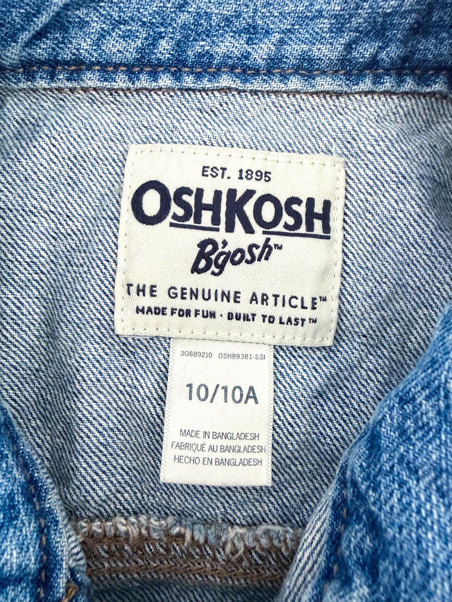 OshKosh B’Gosh Kids Denim Jacket – Size 10 Years