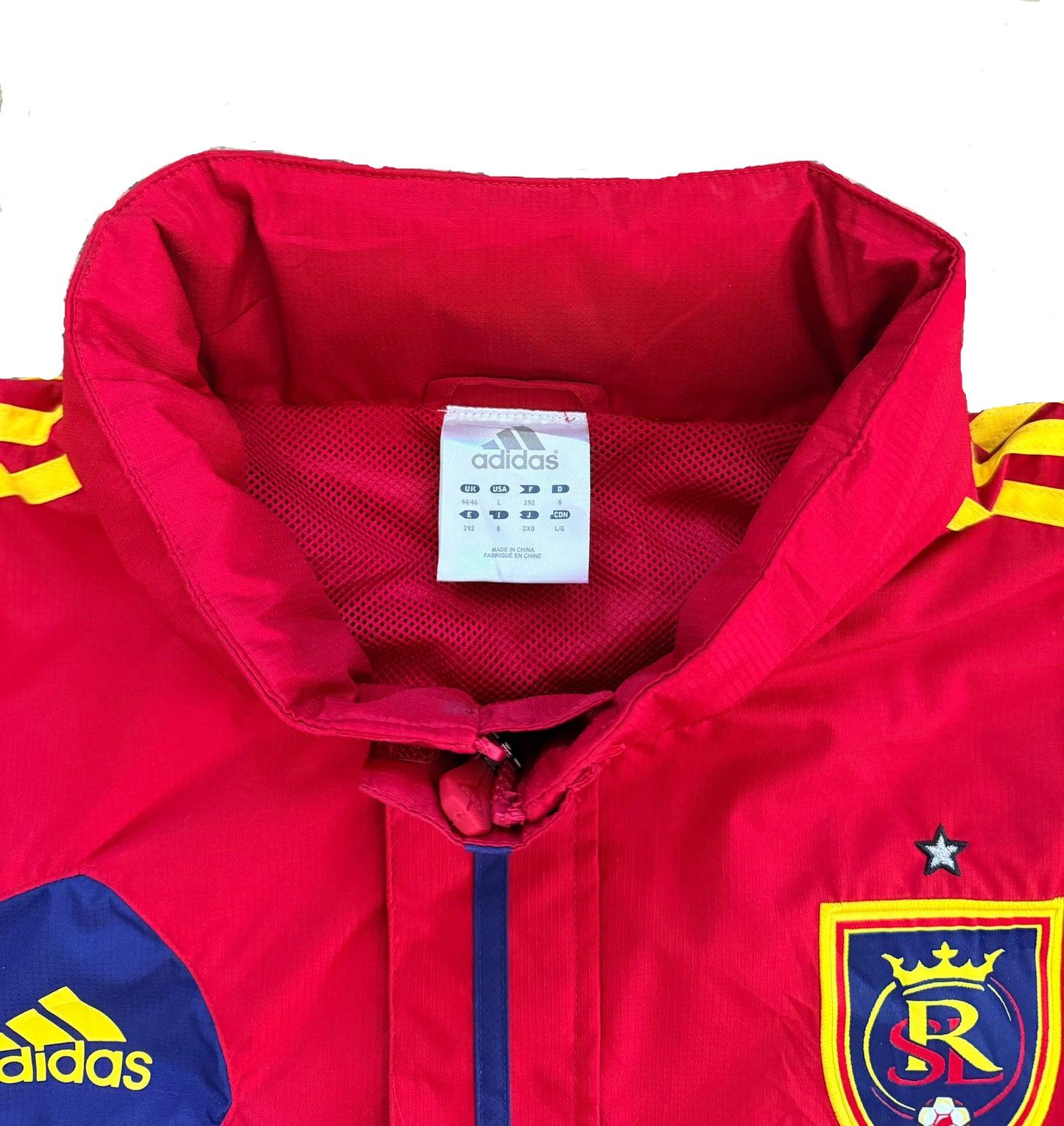 Adidas Real Salt Lake City Soccer Xango Sponsored Windbreaker Team Jacket Size - Large