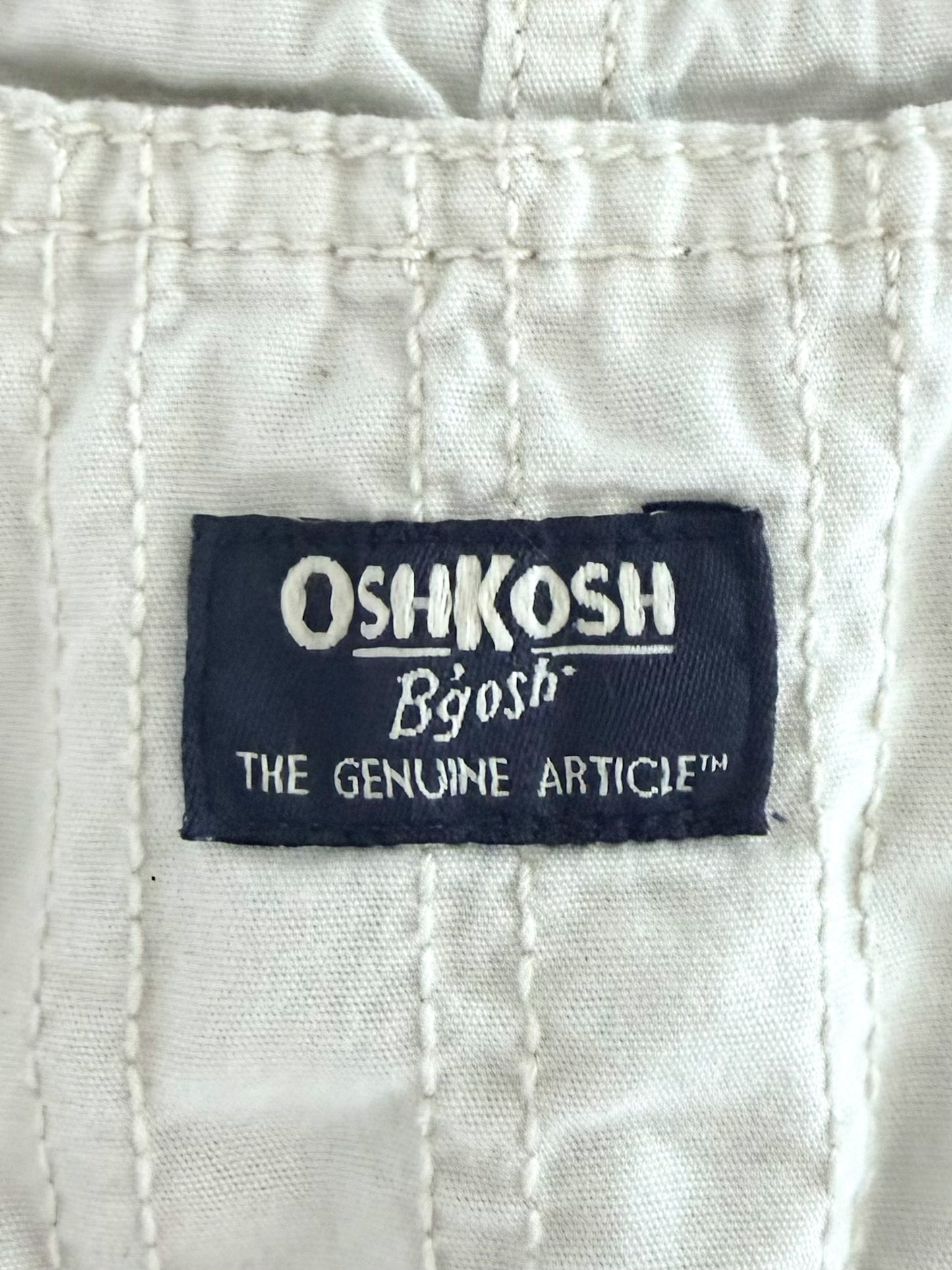 Vintage Kids OshKosh B'Gosh Cream Workwear Vestbak Overalls Size - 3 Years