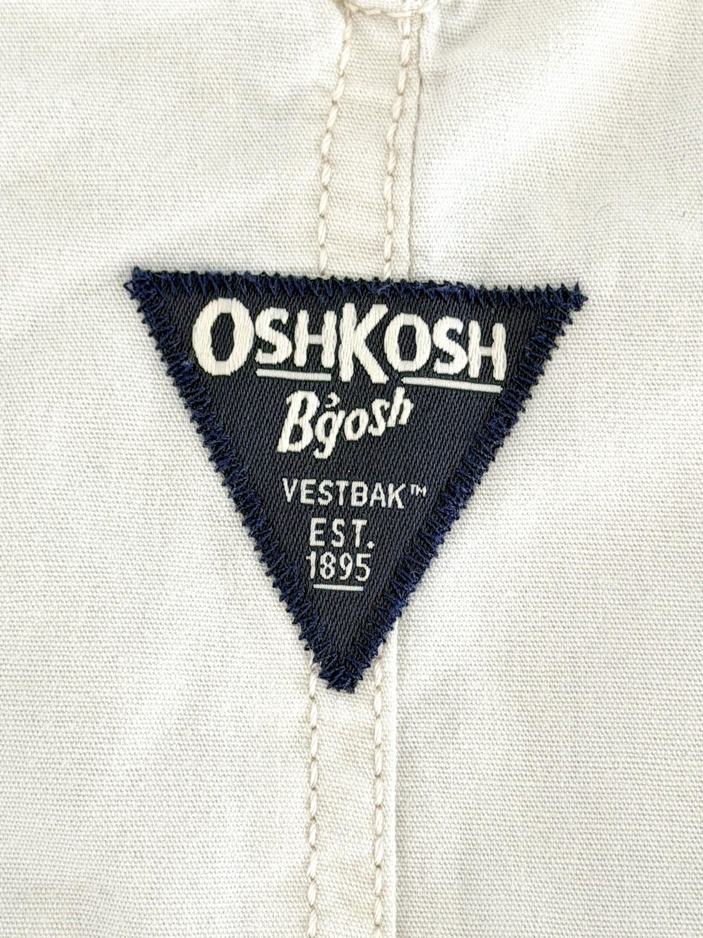 Vintage Kids OshKosh B'Gosh Cream Workwear Vestbak Overalls Size - 3 Years