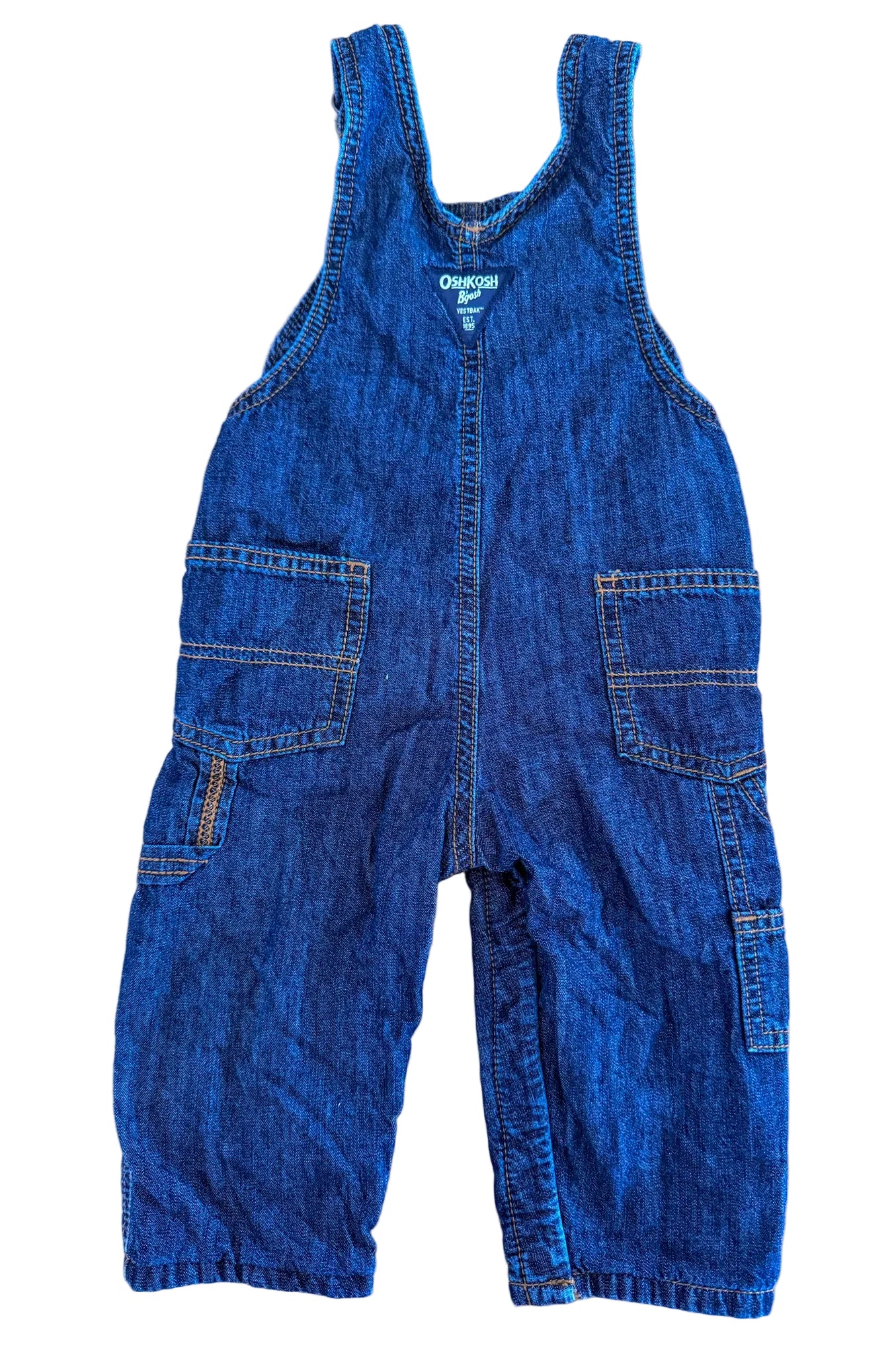 Vintage Kids OshKosh B'Gosh Red Plaid Lined Denim Overalls Size - 12 Months
