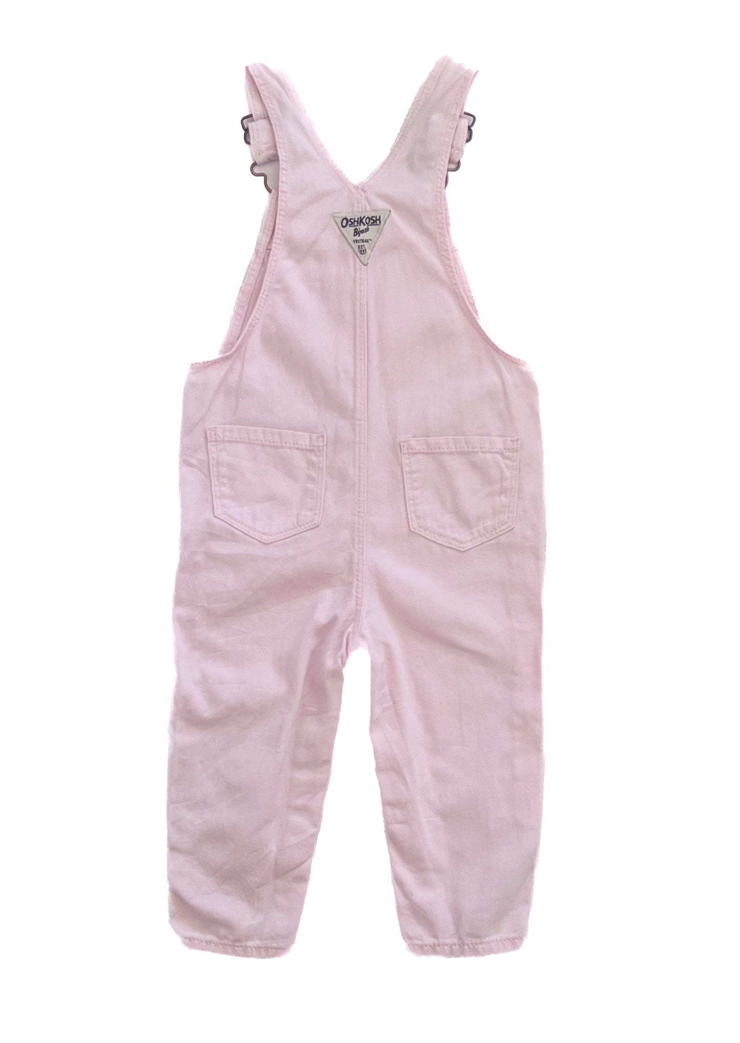 OshKosh B’gosh Pastel Pink Denim Overalls – Genuine Article Vintage Toddler Overalls – Size 18 M