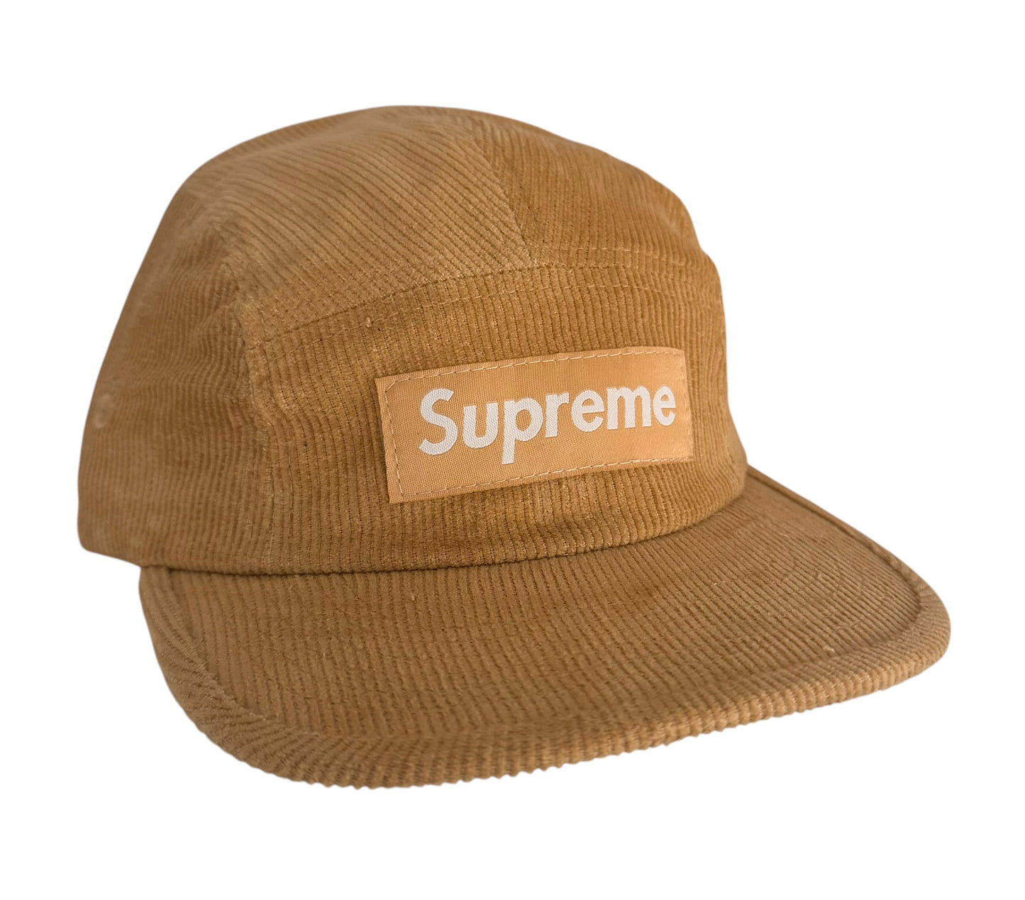 Supreme Box Logo Corduroy Camp Cap Camel Brown