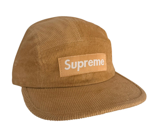 Supreme Box Logo Corduroy Camp Cap Camel Brown