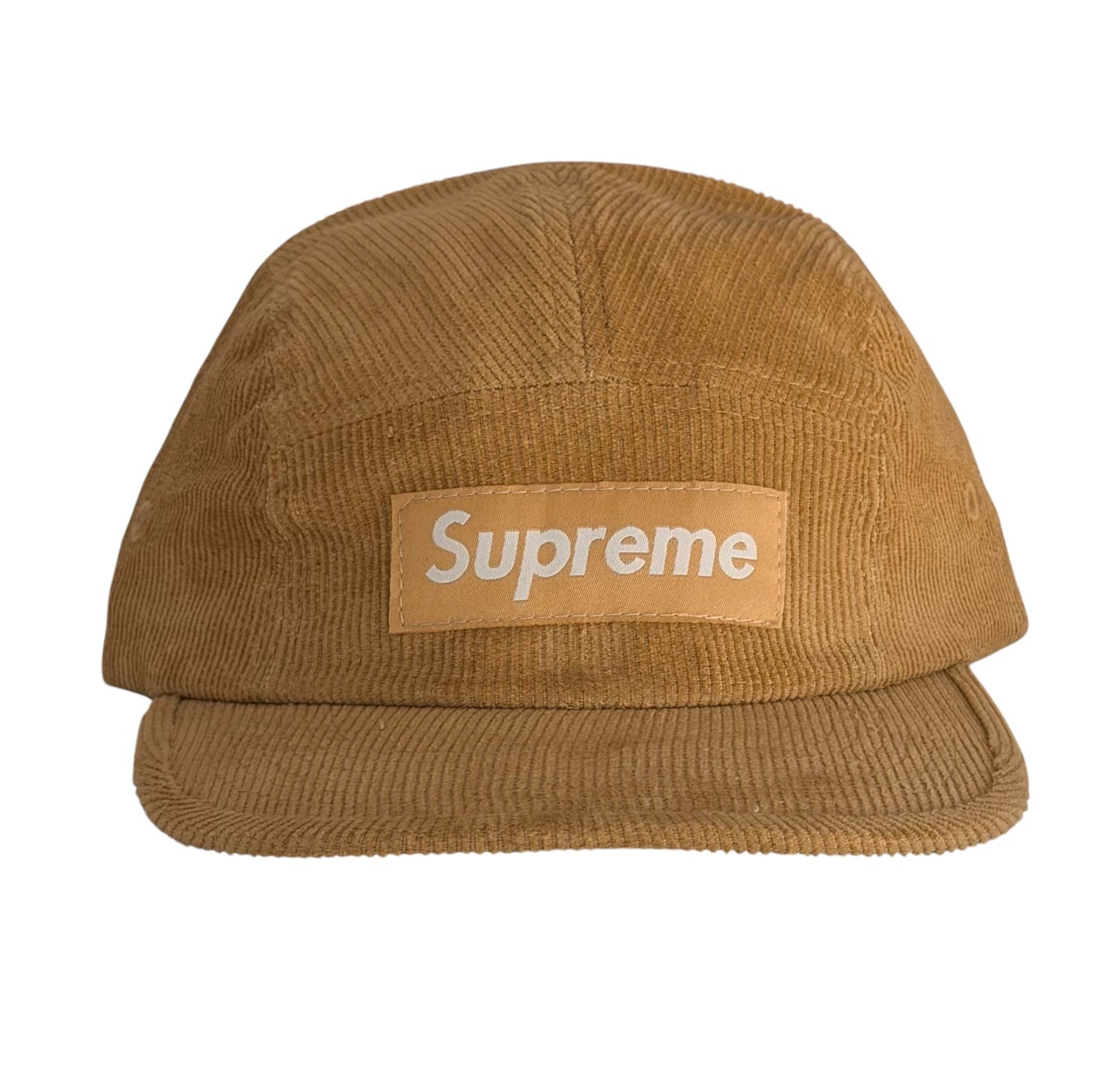 Supreme Box Logo Corduroy Camp Cap Camel Brown