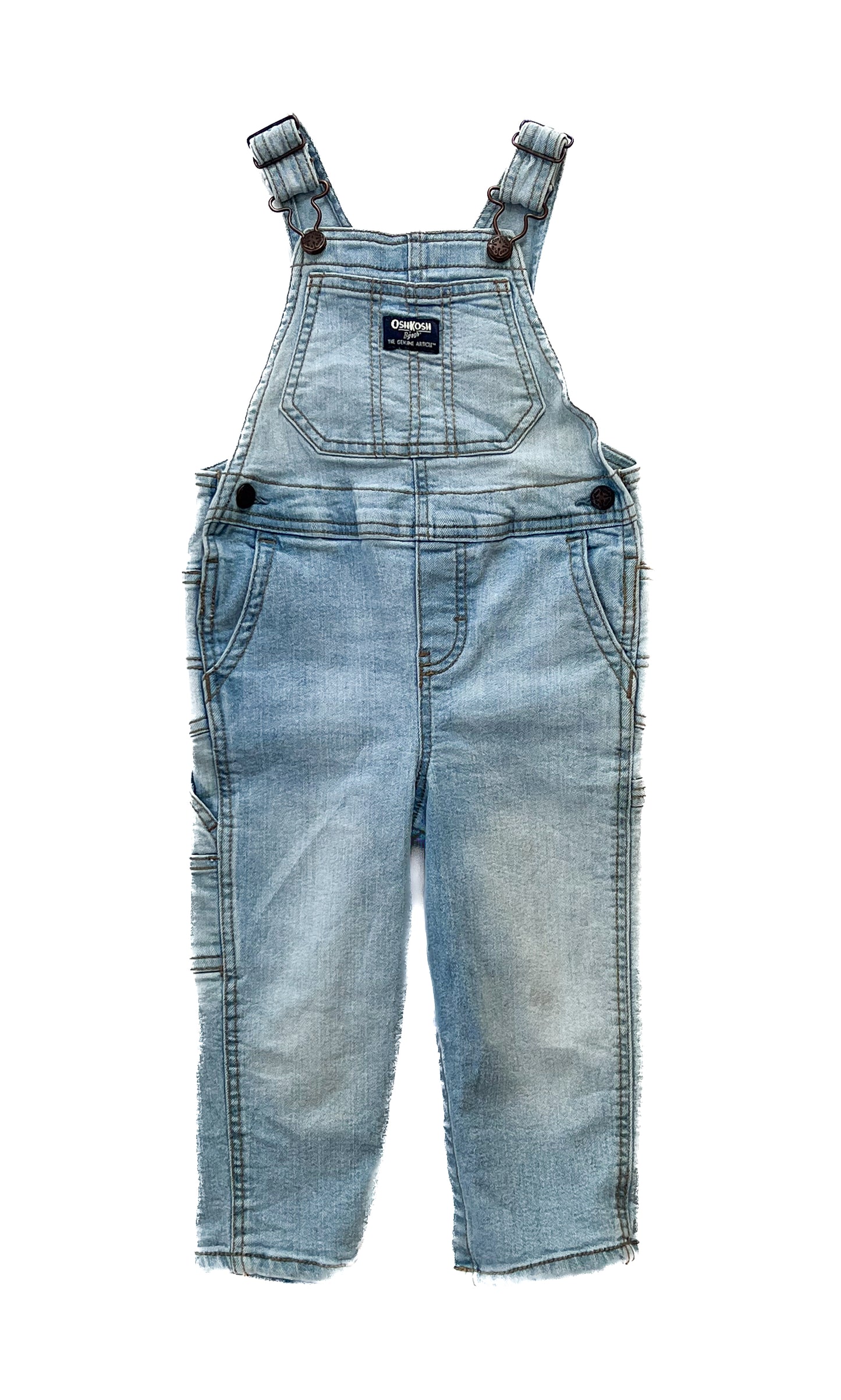 Vintage OshKosh B’gosh Denim Overalls – Light Wash Carpenter Style 2 Years