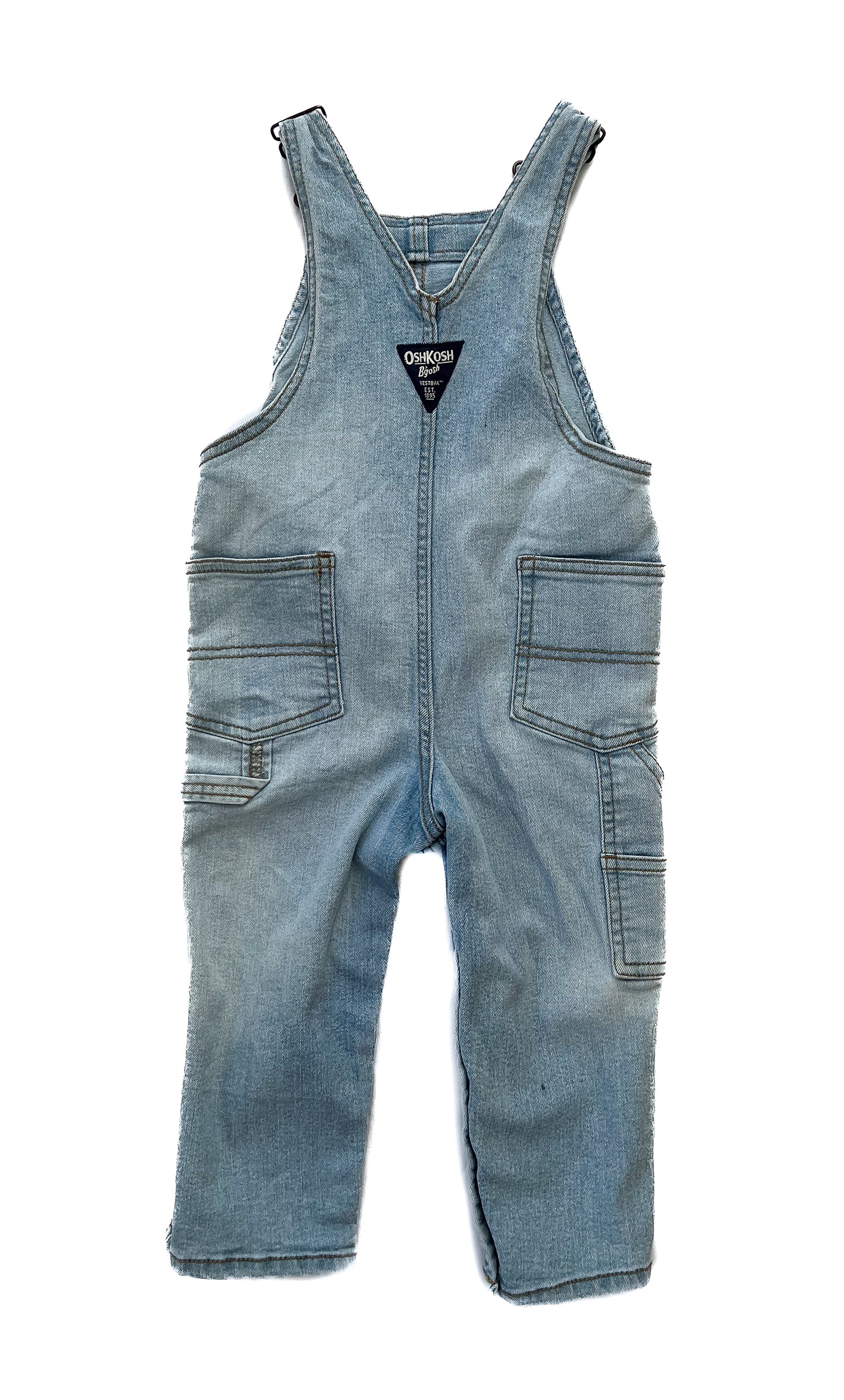 Vintage OshKosh B’gosh Denim Overalls – Light Wash Carpenter Style 2 Years