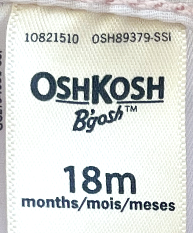 OshKosh B’gosh Pastel Pink Denim Overalls – Genuine Article Vintage Toddler Overalls – Size 18 M