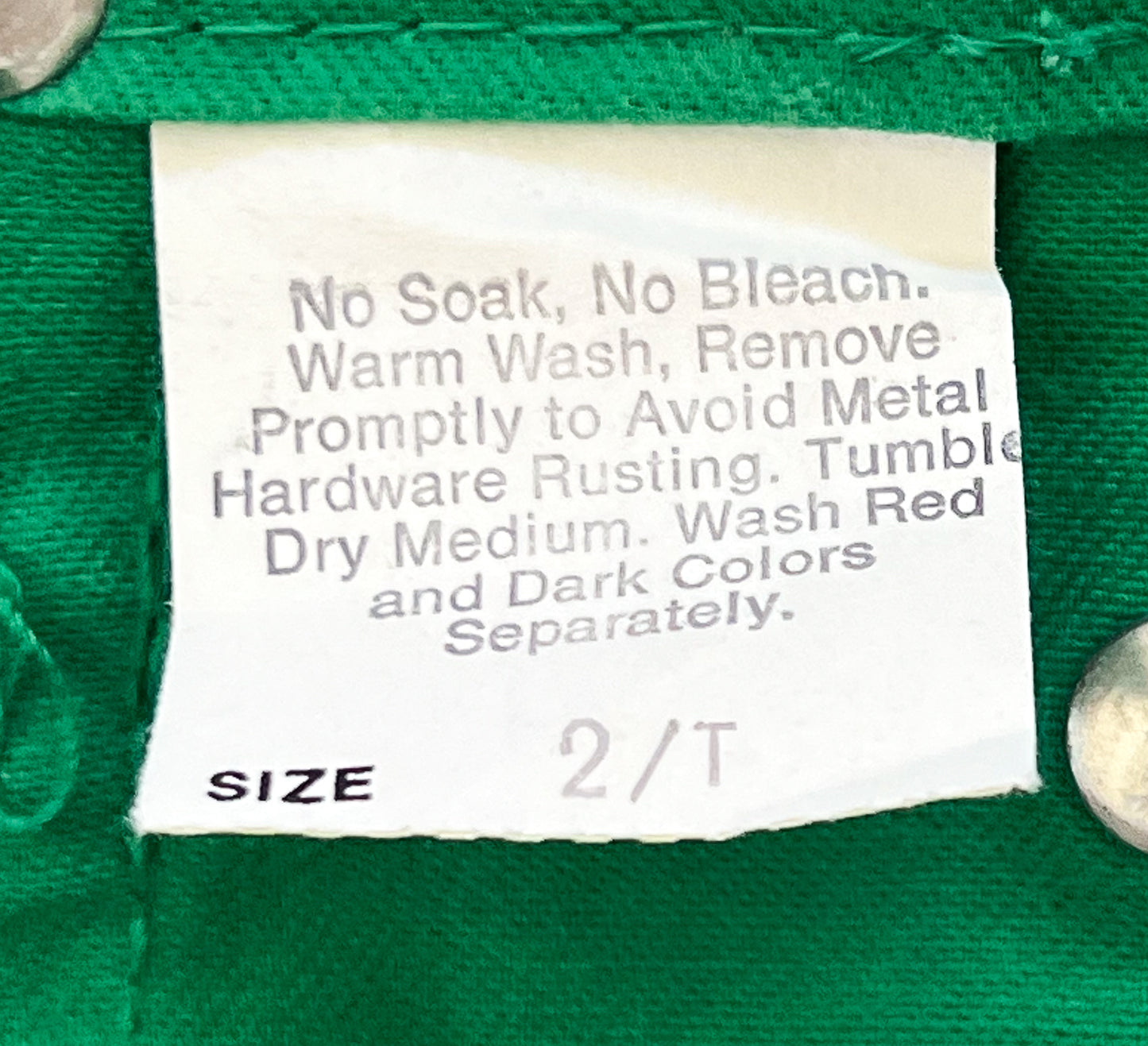 Vintage OshKosh B’gosh VESTBAK Green Denim Overall Dress – Made in USA Kids 2-Years