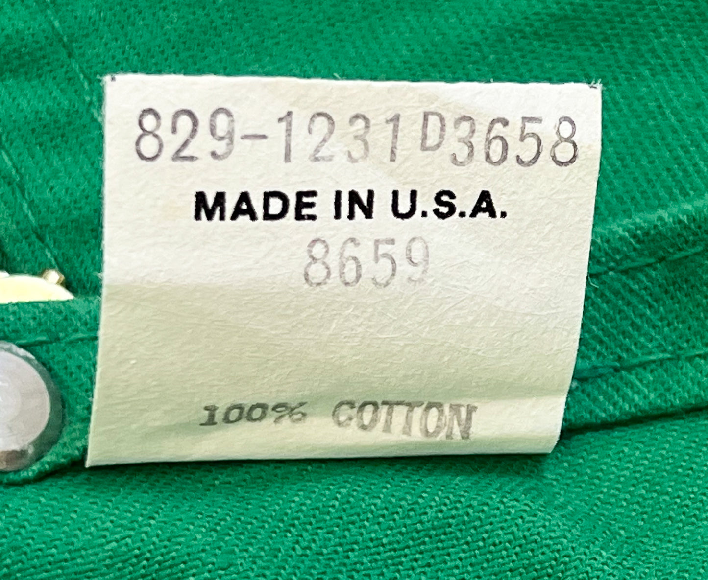 Vintage OshKosh B’gosh VESTBAK Green Denim Overall Dress – Made in USA Kids 2-Years