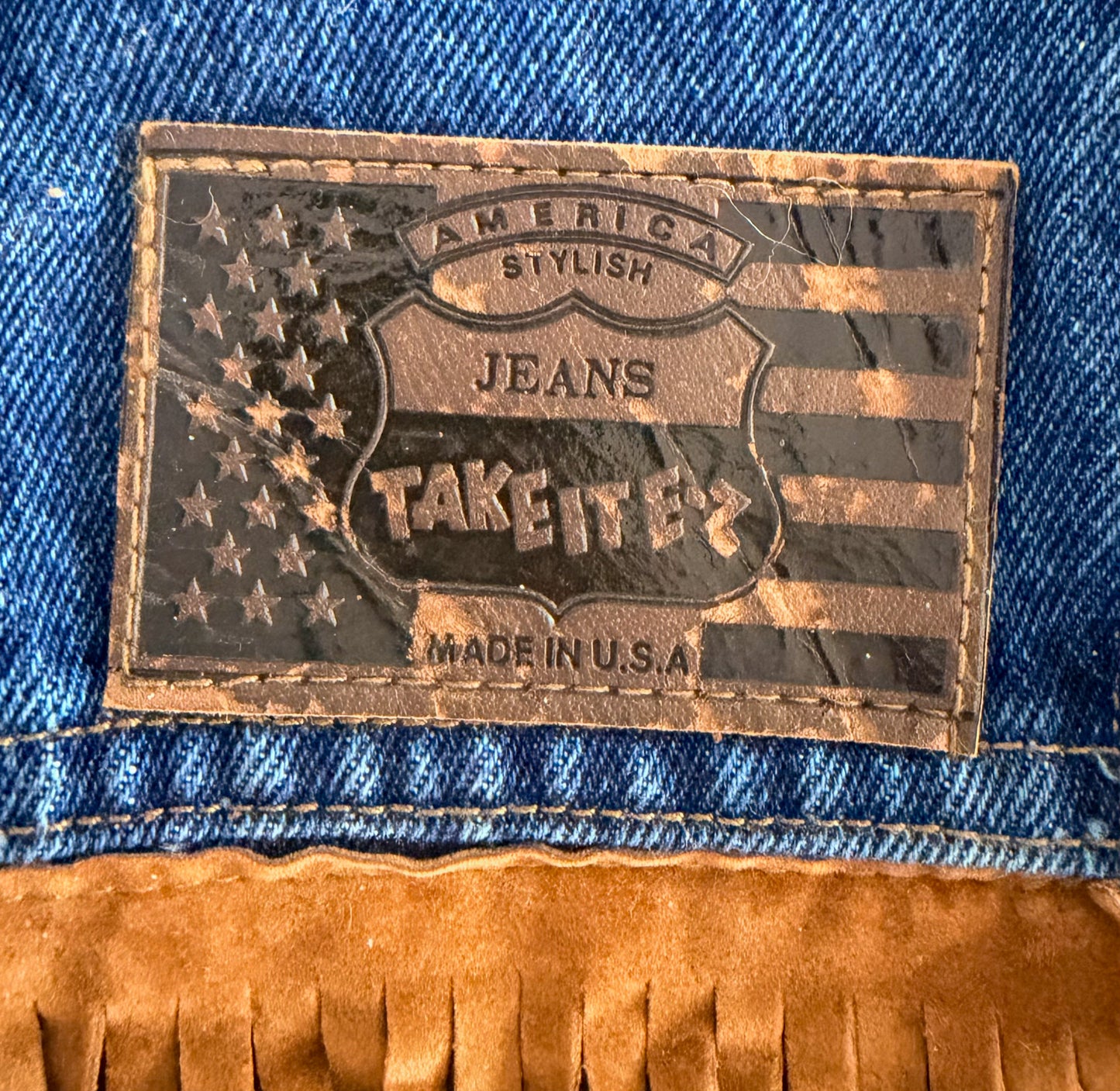 Vintage Kids Western Denim Fringe Vest – Size 1–2 Years