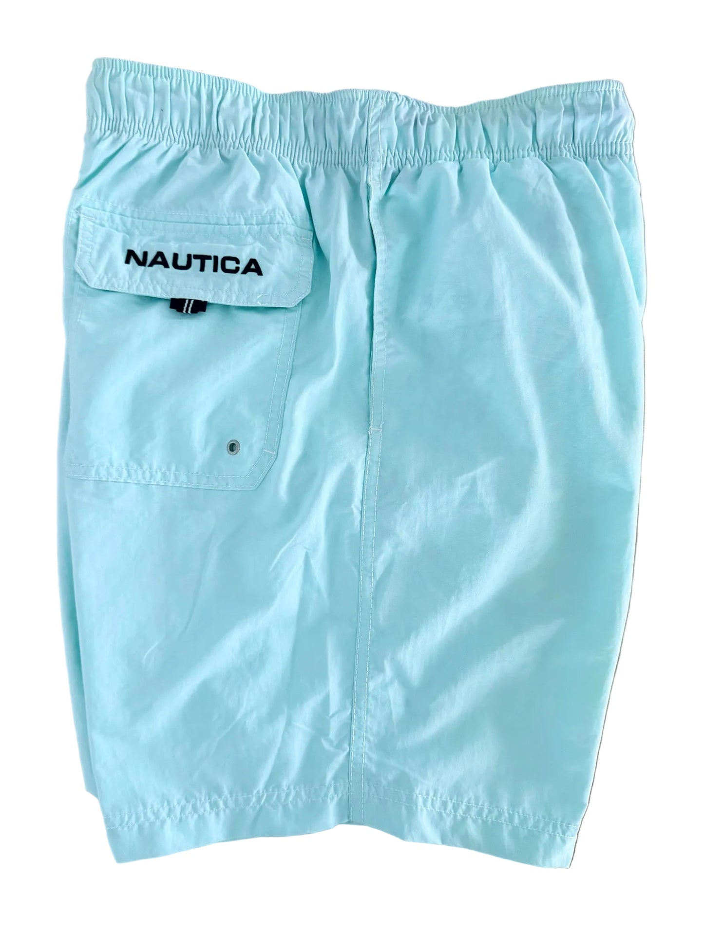 Vintage Nautica Aqua Swim Embroidered Logo Beach Shorts – Medium