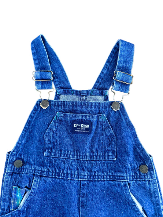 Vintage OshKosh B’Gosh Kids Denim And Plaid Overalls Size - 4 Years