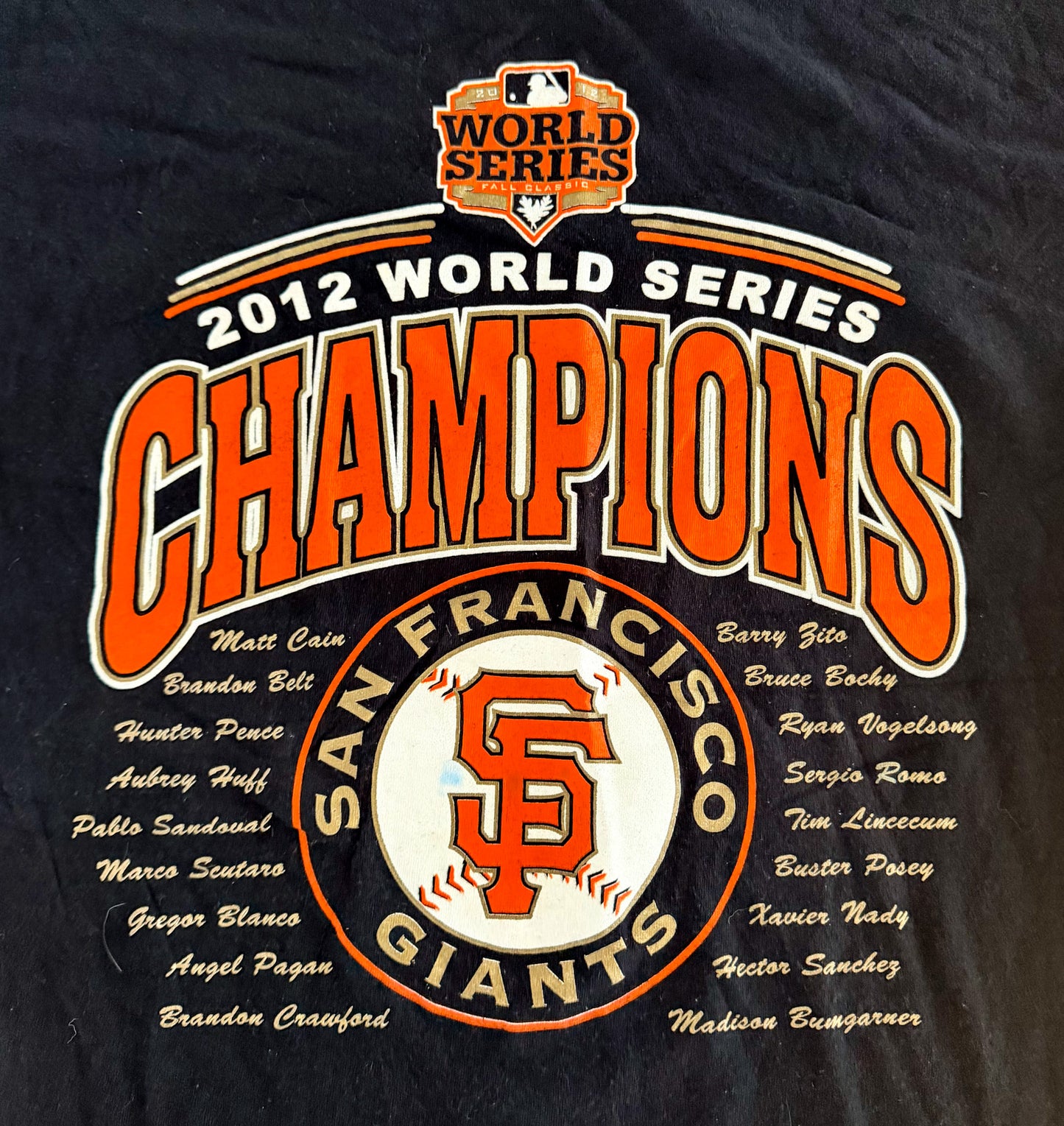 San Francisco Giants 2012 World Series Champions T-Shirt – Medium