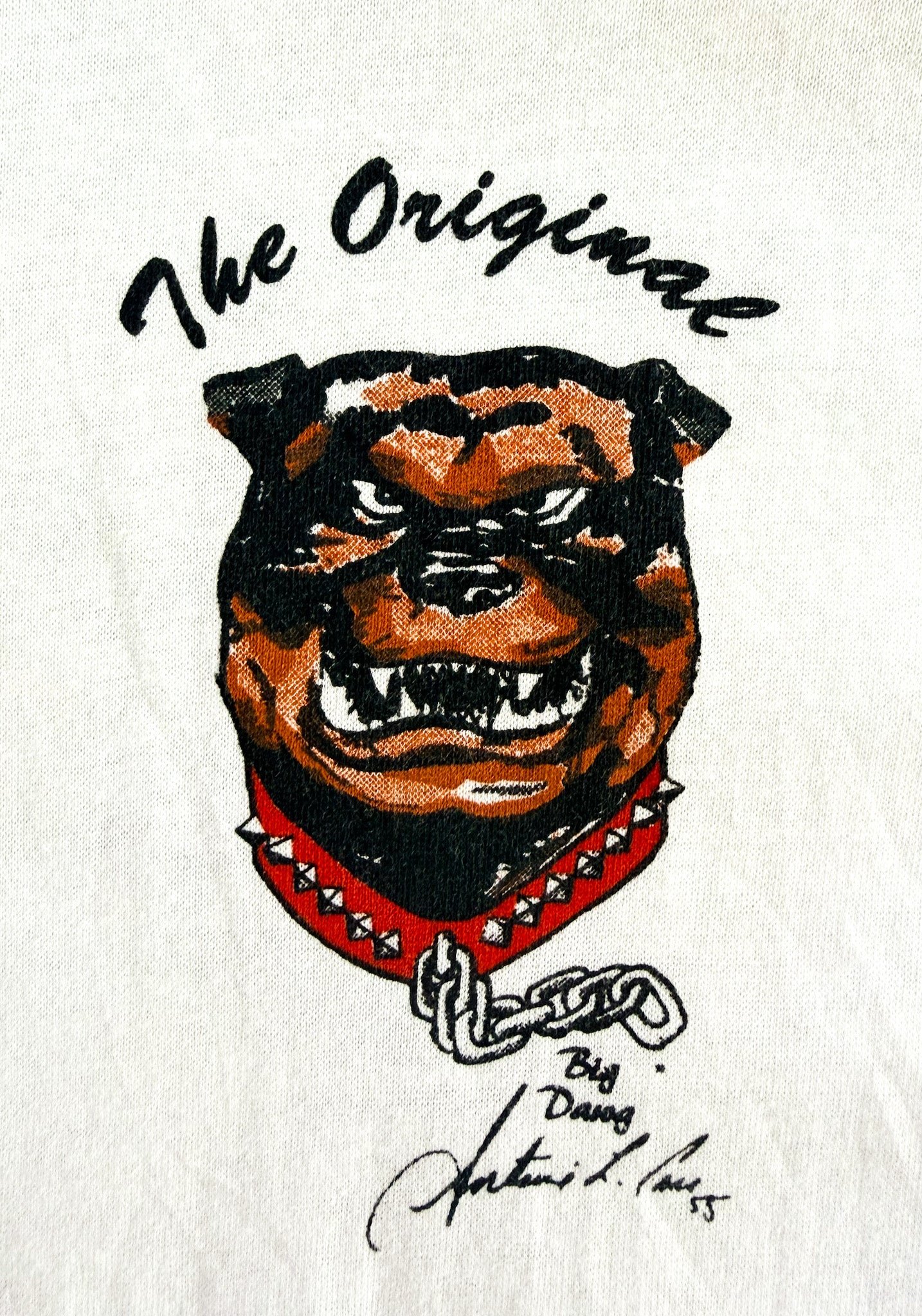 Vintage Big Dog “Face Defeat” Signed Single Stitch T-Shirt – Large