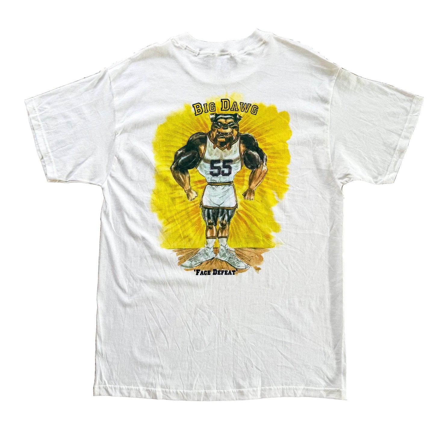 Vintage Big Dog “Face Defeat” Signed Single Stitch T-Shirt – Large