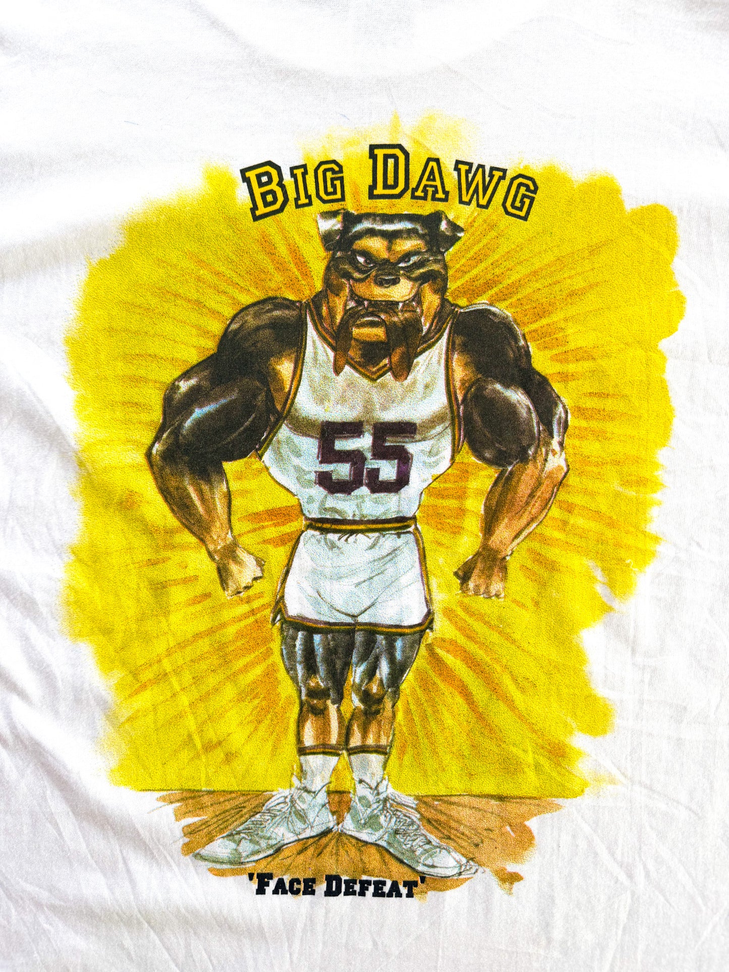Vintage Big Dog “Face Defeat” Signed Single Stitch T-Shirt – Large