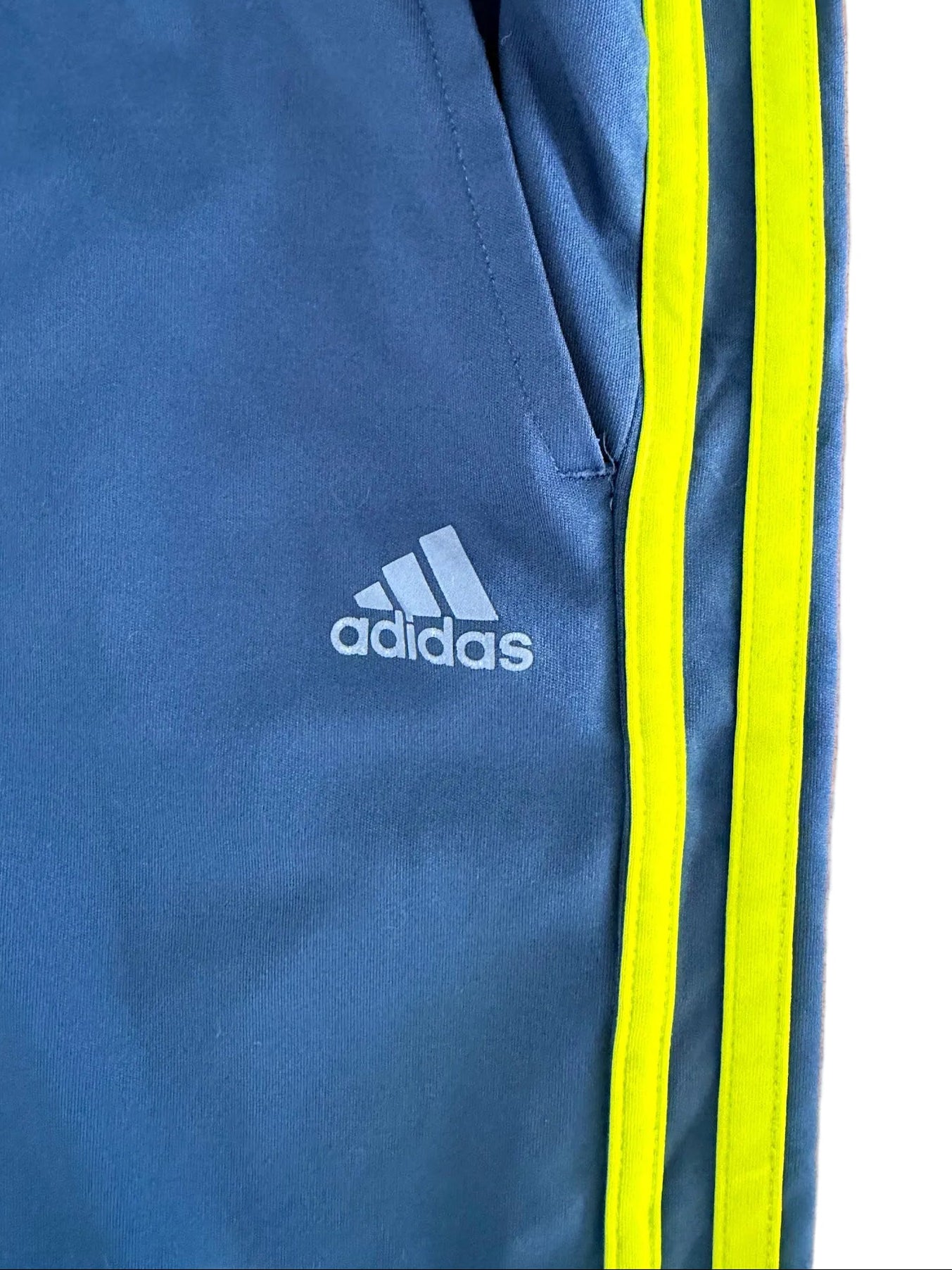 Adidas 3 Stripe Neon Yellow on Charcoal Grey Athletic Shorts Size XS