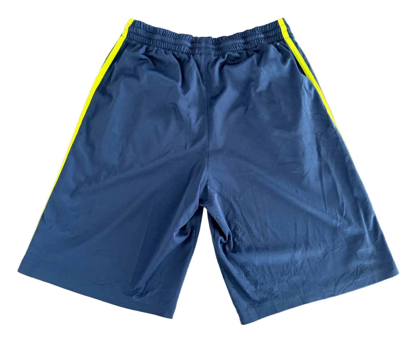 Adidas 3 Stripe Neon Yellow on Charcoal Grey Athletic Shorts Size XS