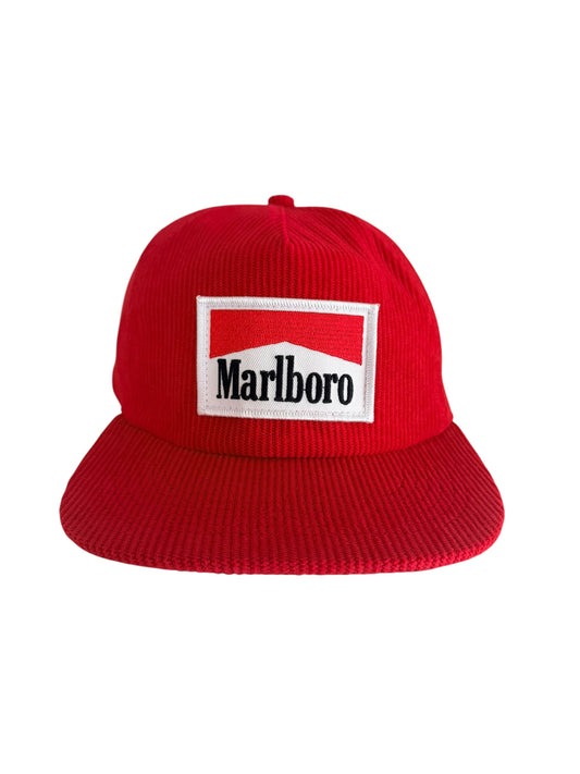 Marlboro Red Corduroy Snapback Cap One Size