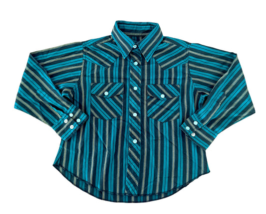 Wrangler Kids Striped Western Snap Shirt, 5–6 Years