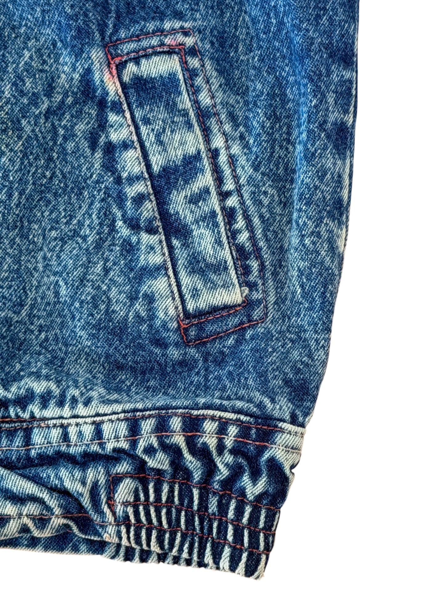 1980s Kids Acid Wash Denim Jacket Vintage Blue Denim Jacket, 5–6 Years