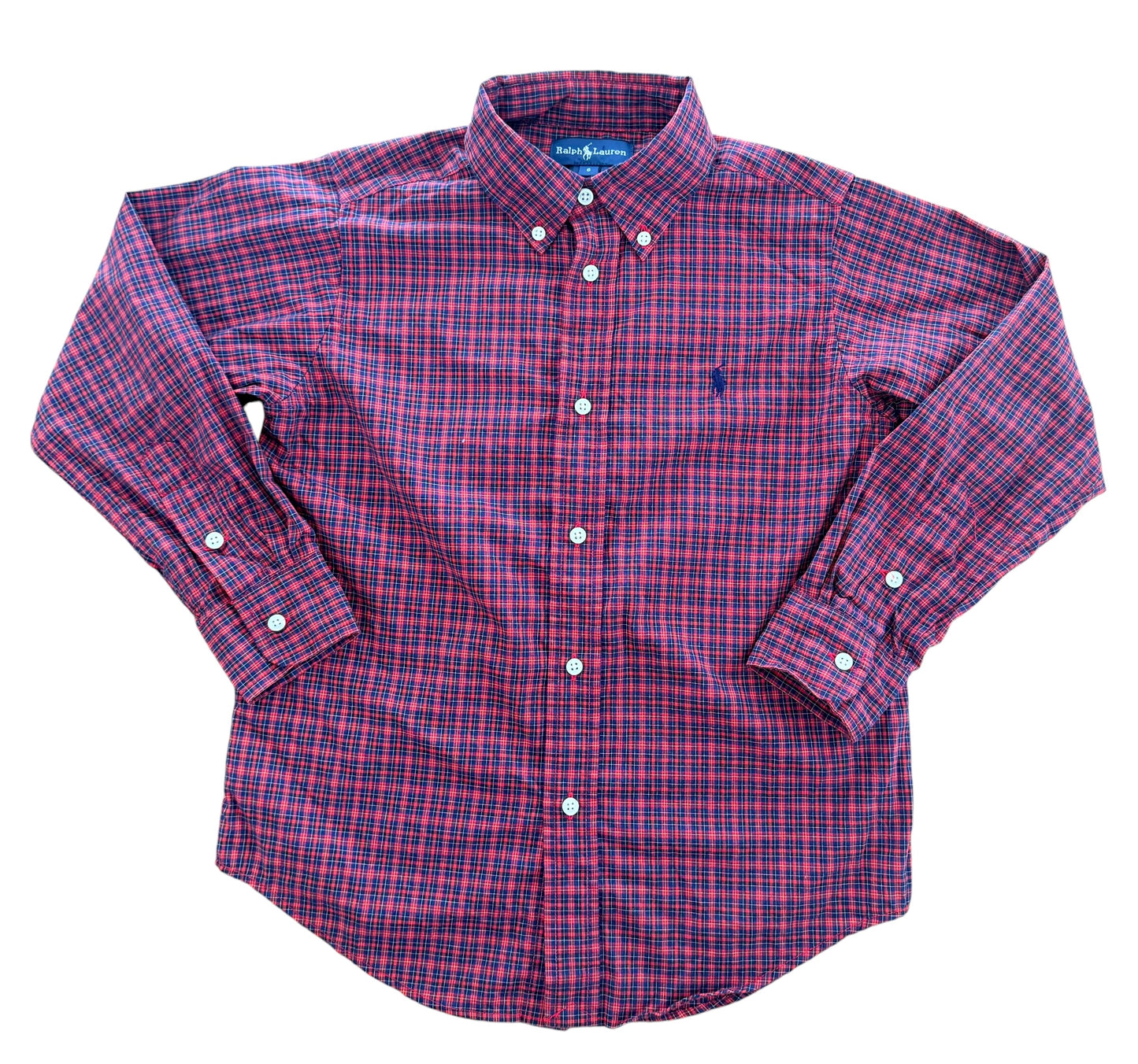 Kids Ralph Lauren Red Gingham Button Down Shirt Kids, 6 Years