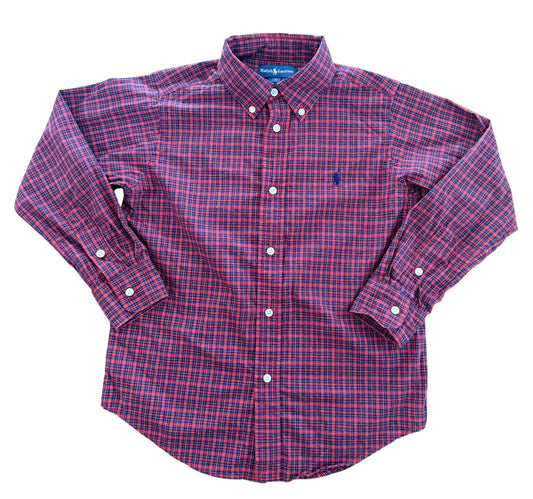 Kids Ralph Lauren Red Gingham Button Down Shirt Kids, 6 Years