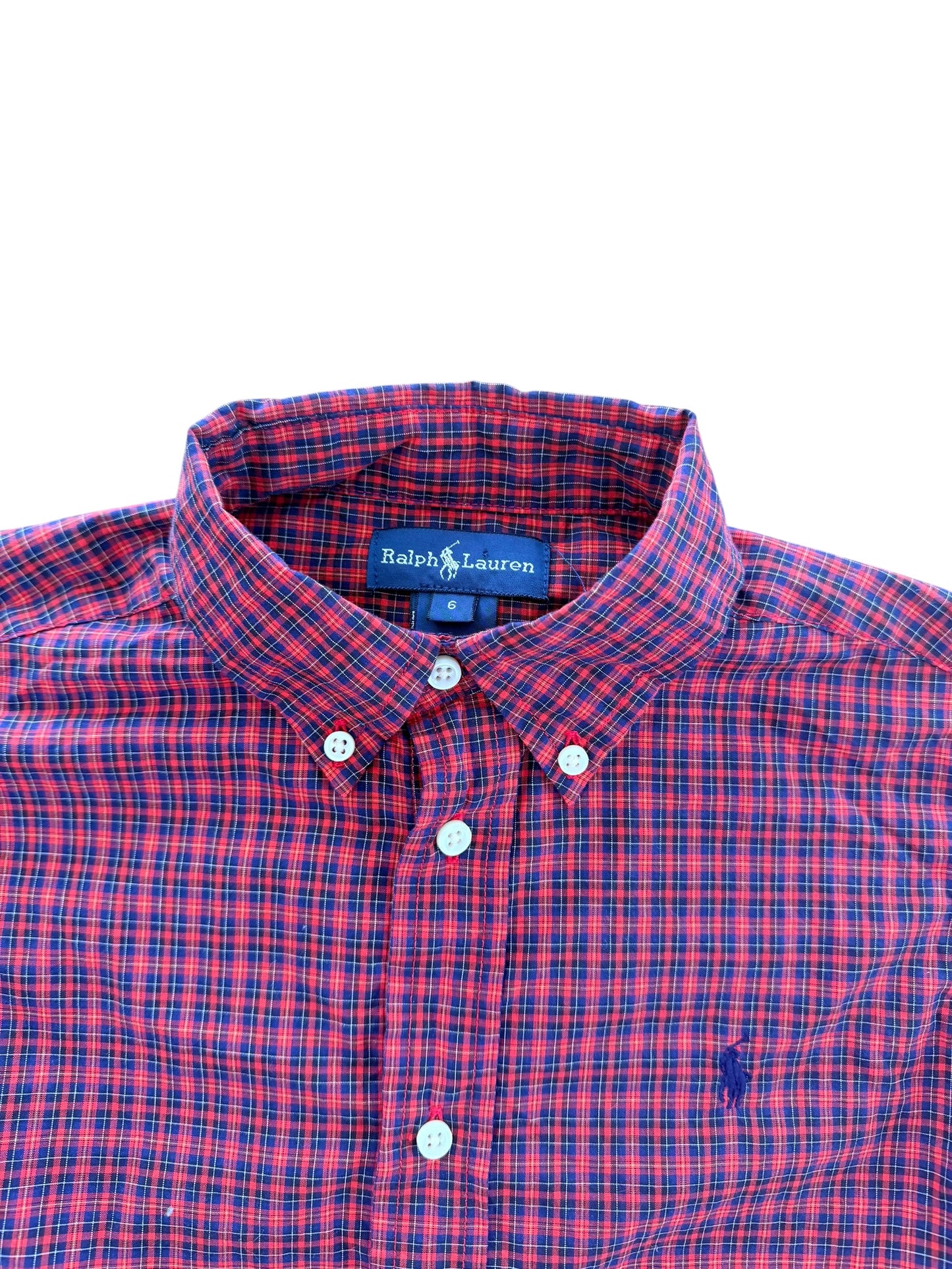 Kids Ralph Lauren Red Gingham Button Down Shirt Kids, 6 Years