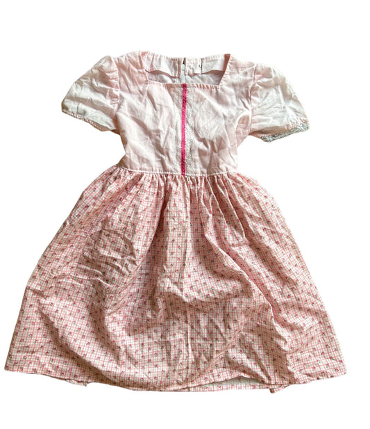 Vintage 1990s Kids Pink Bow Dress 4 Years