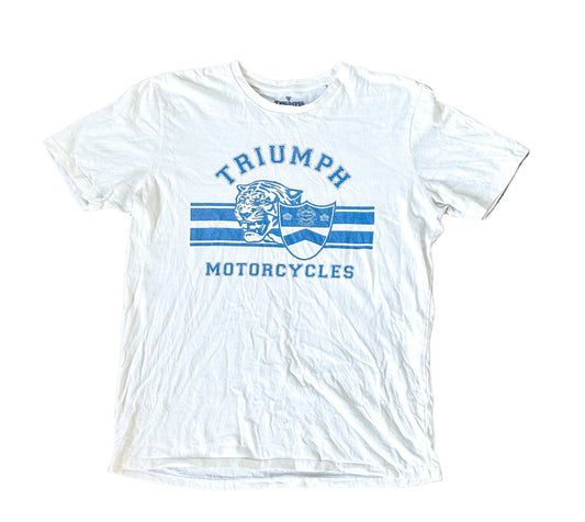 Vintage Triumph Motorcycles Single Stitch White Tee Large