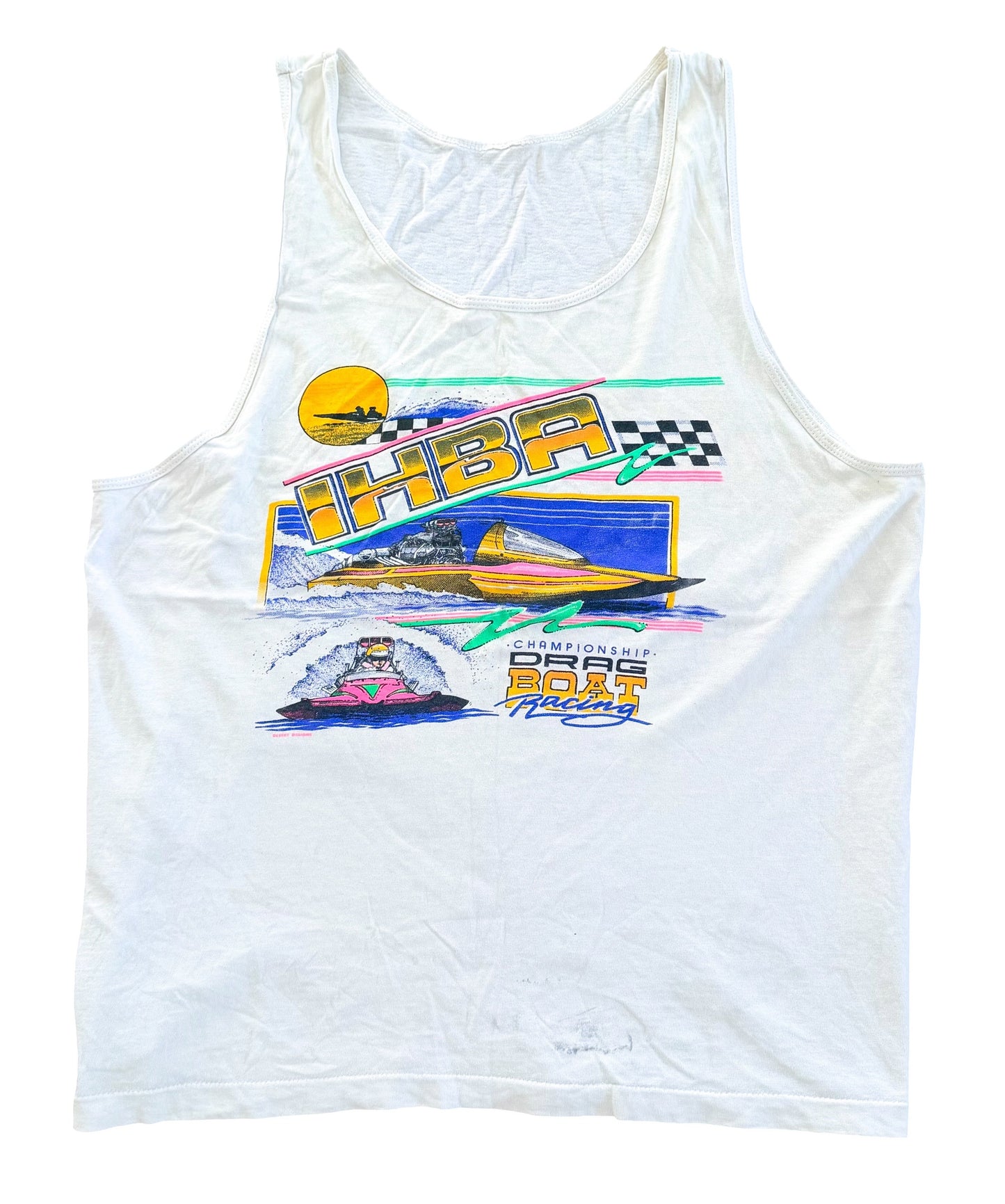 Vintage 1990s IHBA Championship Drag Boat Racing Single Stitch Tank Top, XL