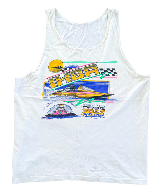 Vintage 1990s IHBA Championship Drag Boat Racing Single Stitch Tank Top, XL