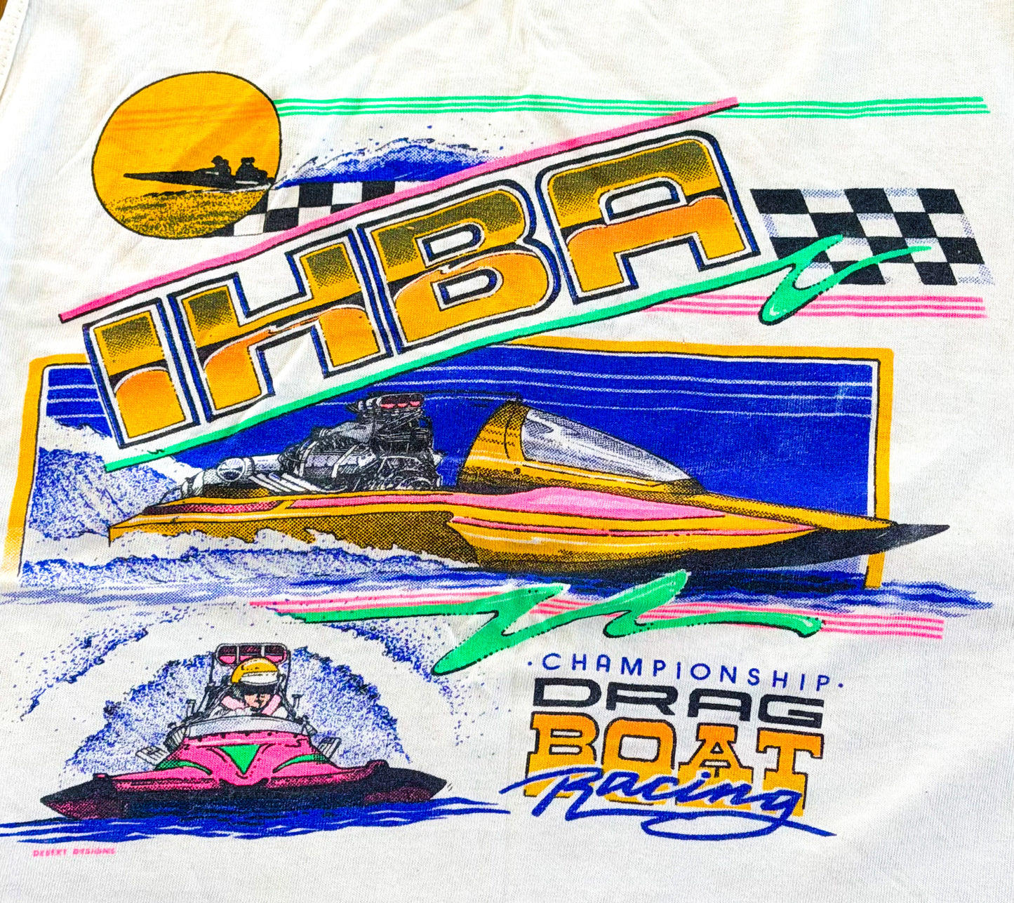 Vintage 1990s IHBA Championship Drag Boat Racing Single Stitch Tank Top, XL