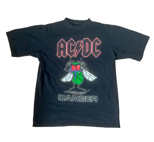 Vintage ACDC Fly On The Wall Danger Band Tee Large