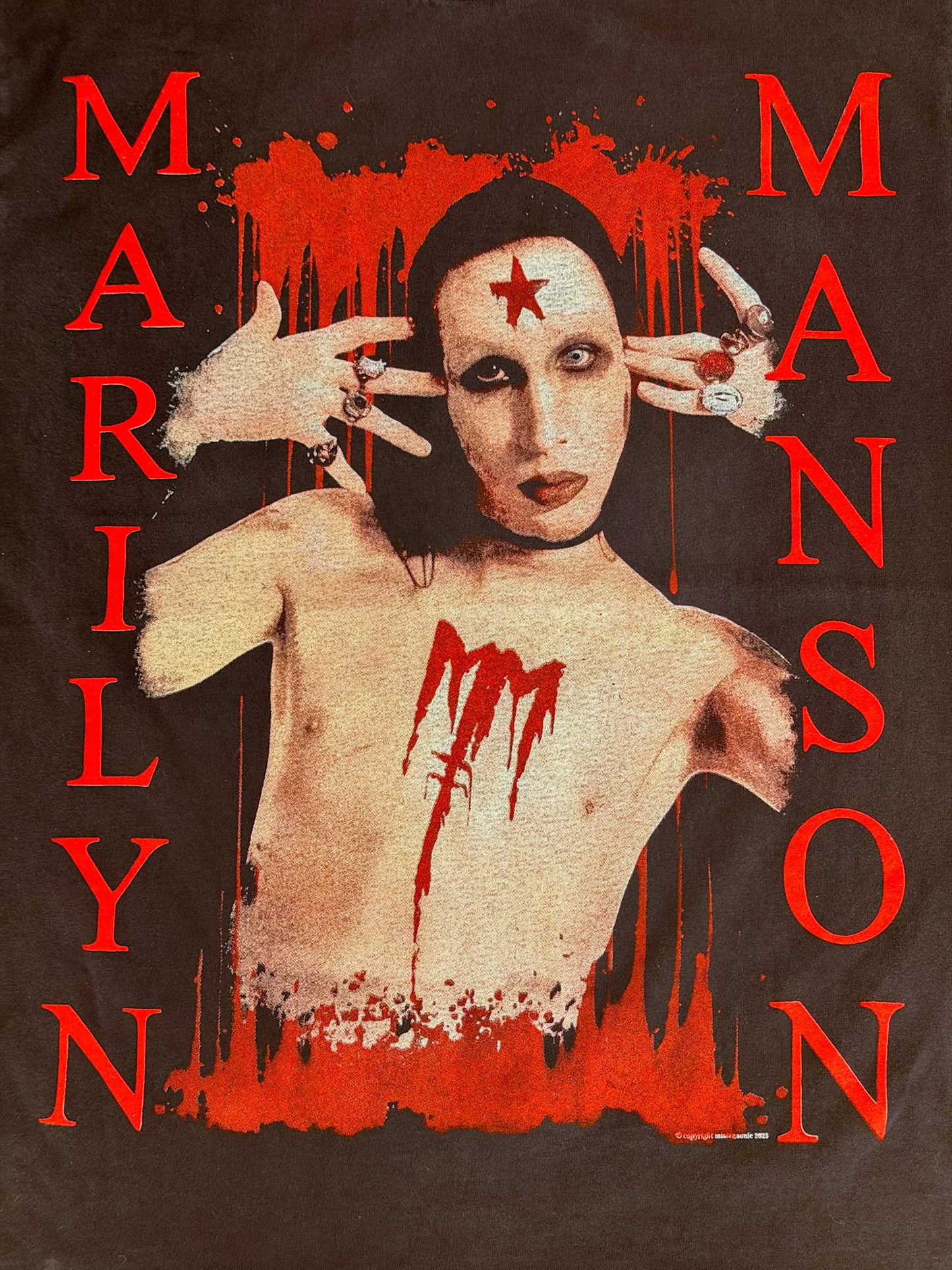 Marilyn Manson Discography Graphic Single Stitch Band T-Shirt Size Large