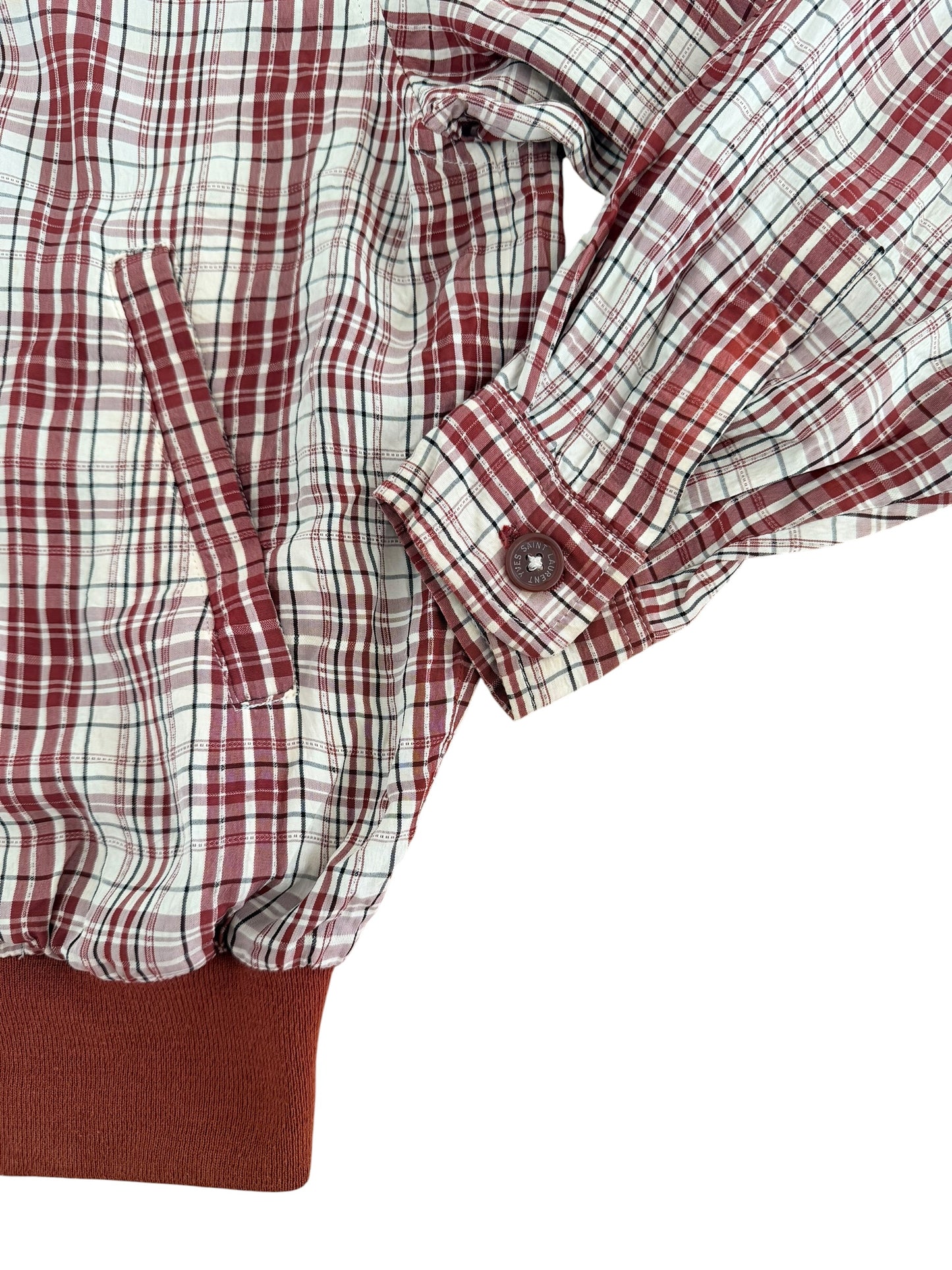 Late 1980s–1990s Yves Saint Laurent Plaid Harrington Jacket Men's XL