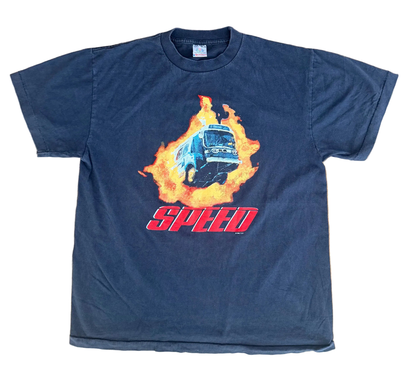 Vintage Speed Film Single Stitch Made in USA Movie Promo T-Shirt Size Large