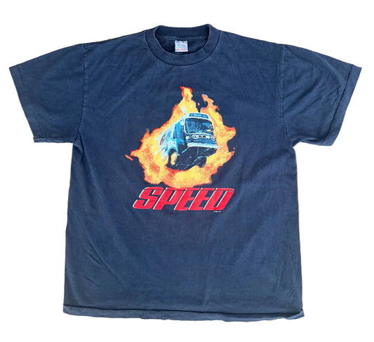 Vintage Speed Film Single Stitch Made in USA Movie Promo T-Shirt Size Large