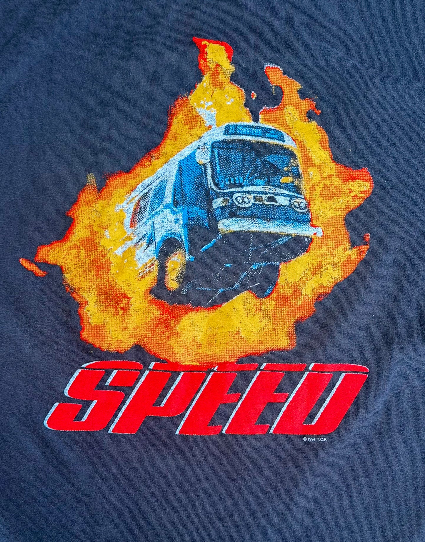 Vintage Speed Film Single Stitch Made in USA Movie Promo T-Shirt Size Large