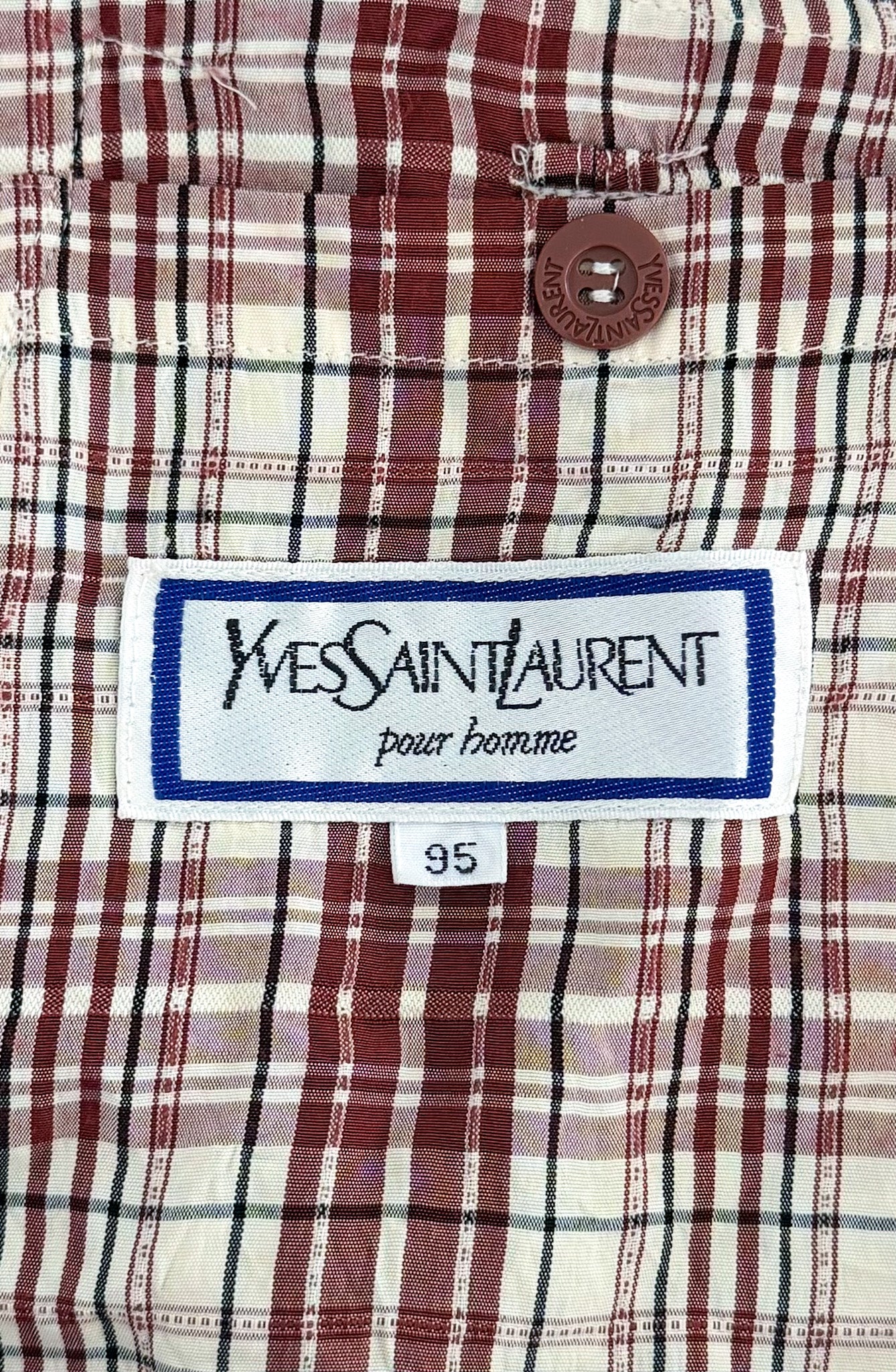 Late 1980s–1990s Yves Saint Laurent Plaid Harrington Jacket Men's XL