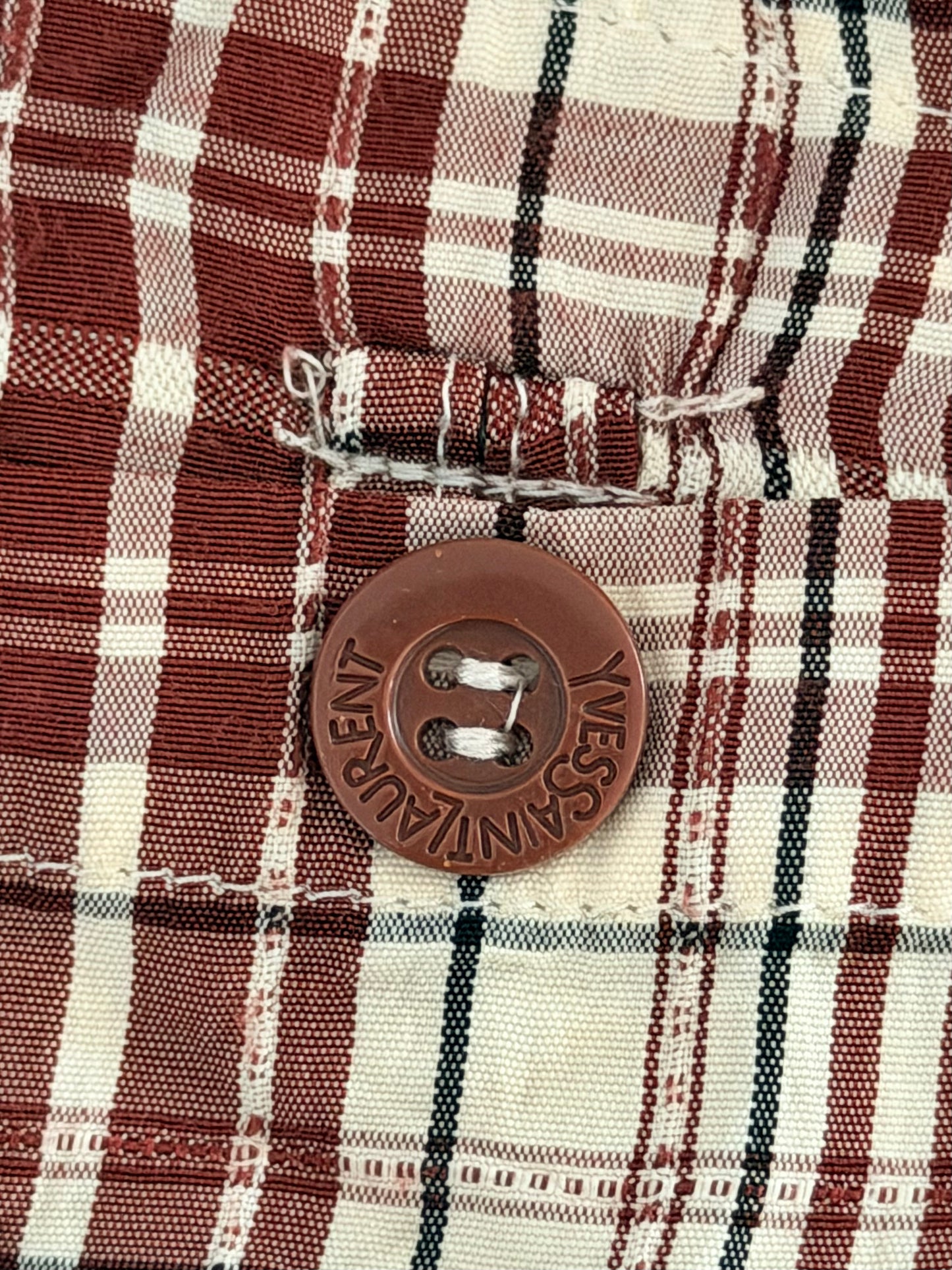 Late 1980s–1990s Yves Saint Laurent Plaid Harrington Jacket Men's XL