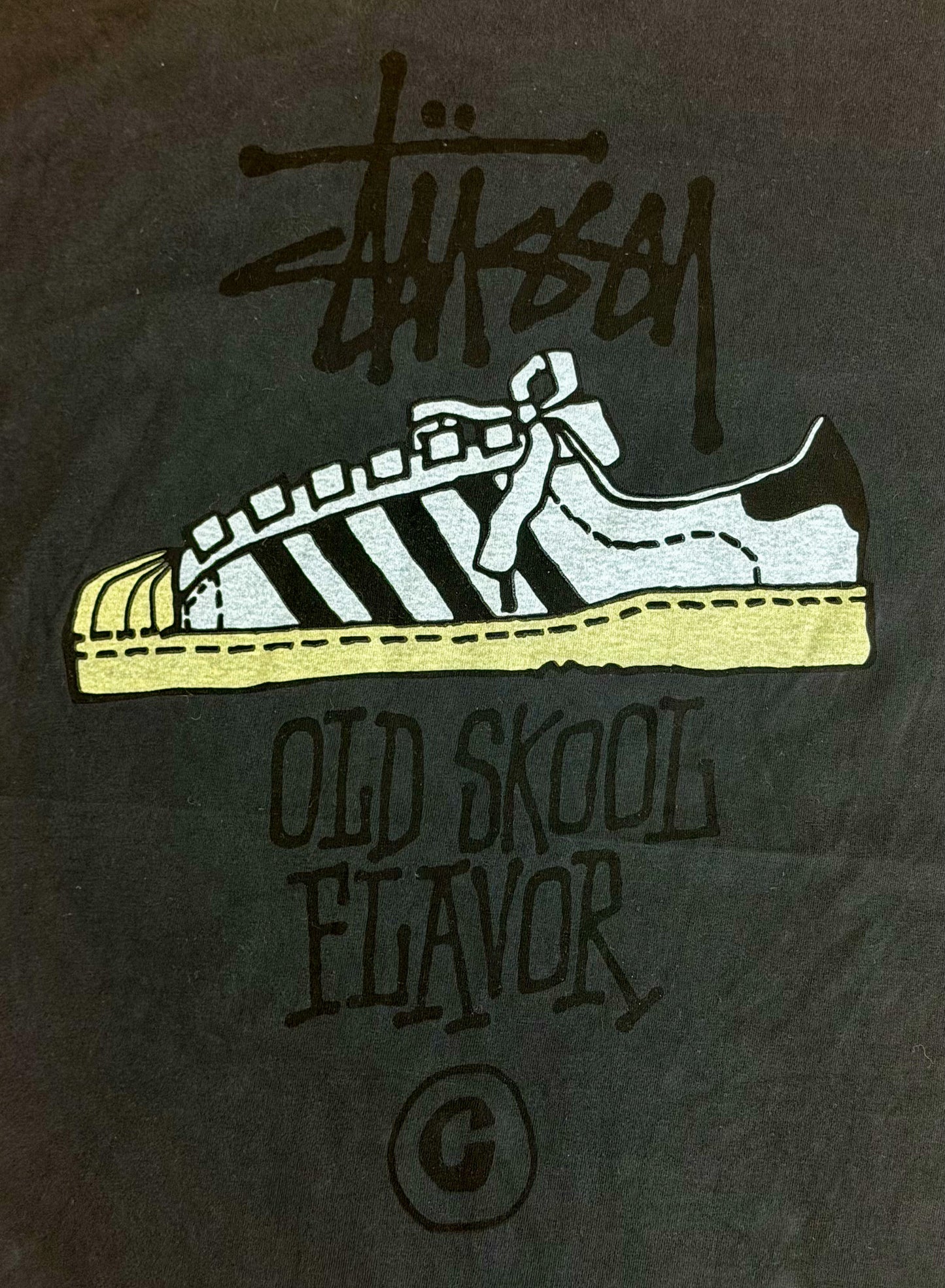 Vintage 1990s Stüssy “Old Skool Flavor” Made in USA Single Stitch T-Shirt – Large