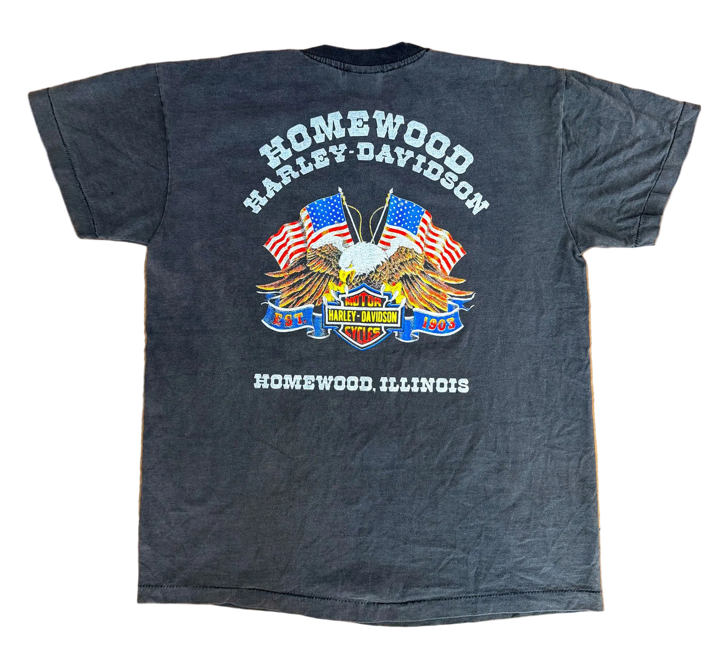 Vintage 1989 Harley-Davidson “Ridin’ Hogs & Pickin’ Up Chicks” Single Stitch T-Shirt – Large