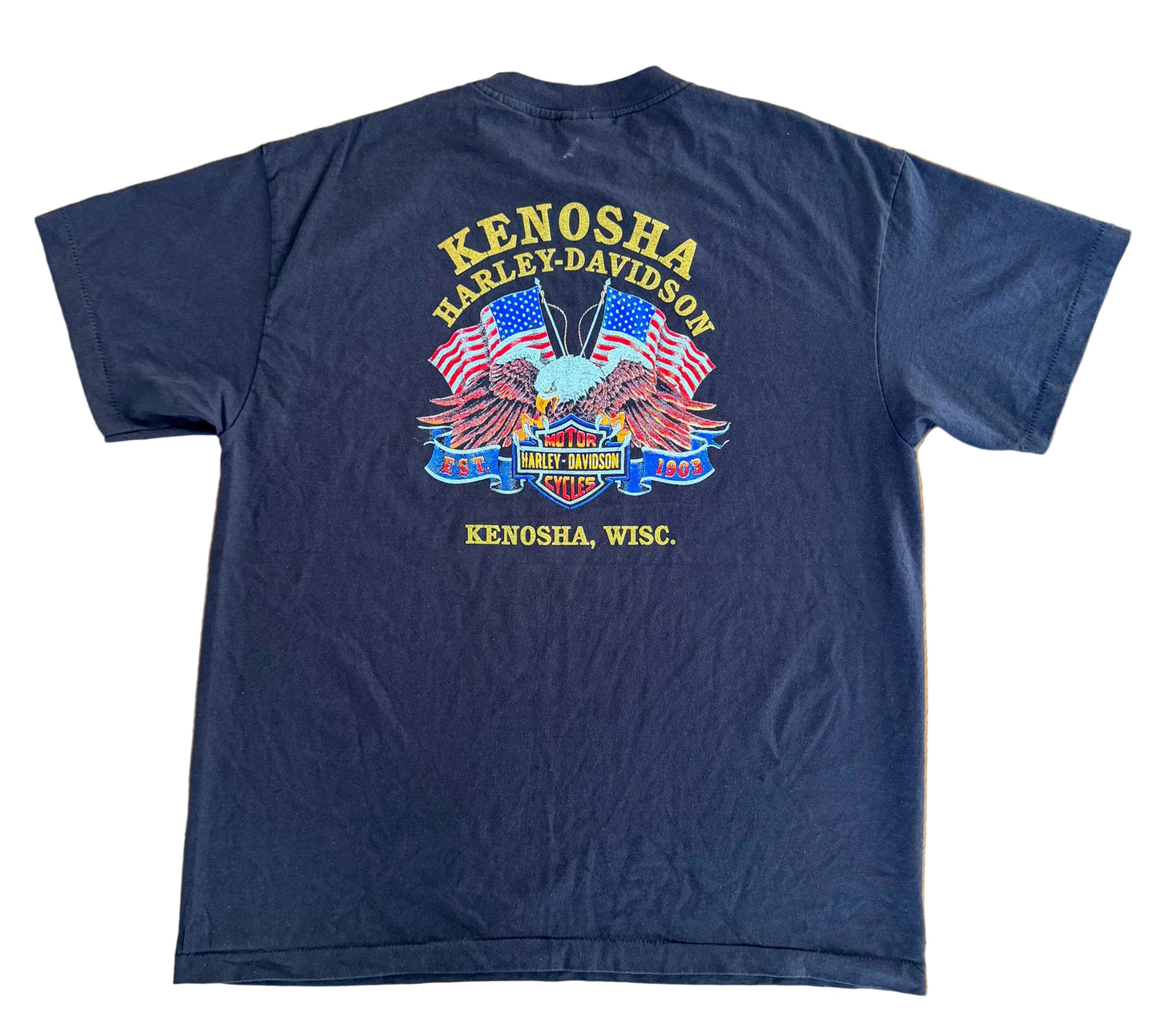 Vintage 1988 Harley Davidson Kenosha Wisconsin Eagle Single Stitch T-Shirt – XL