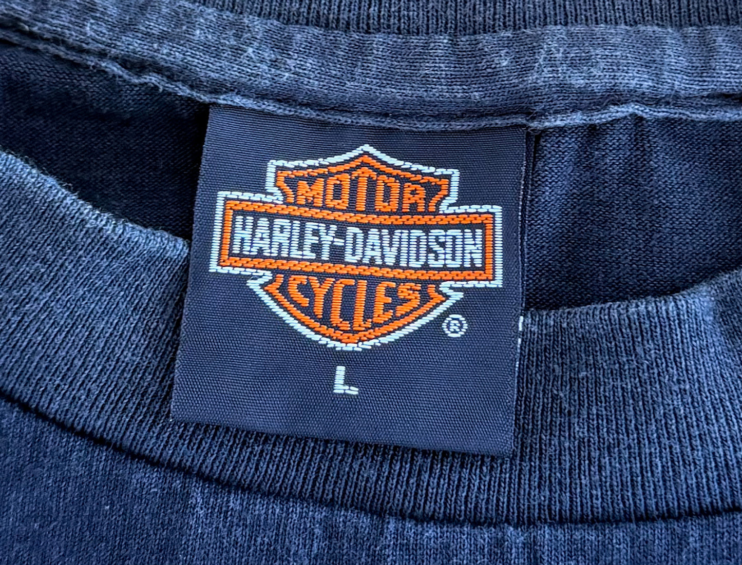 Vintage Harley Davidson Flaming Bar & Shield Single Stitch T-Shirt Large