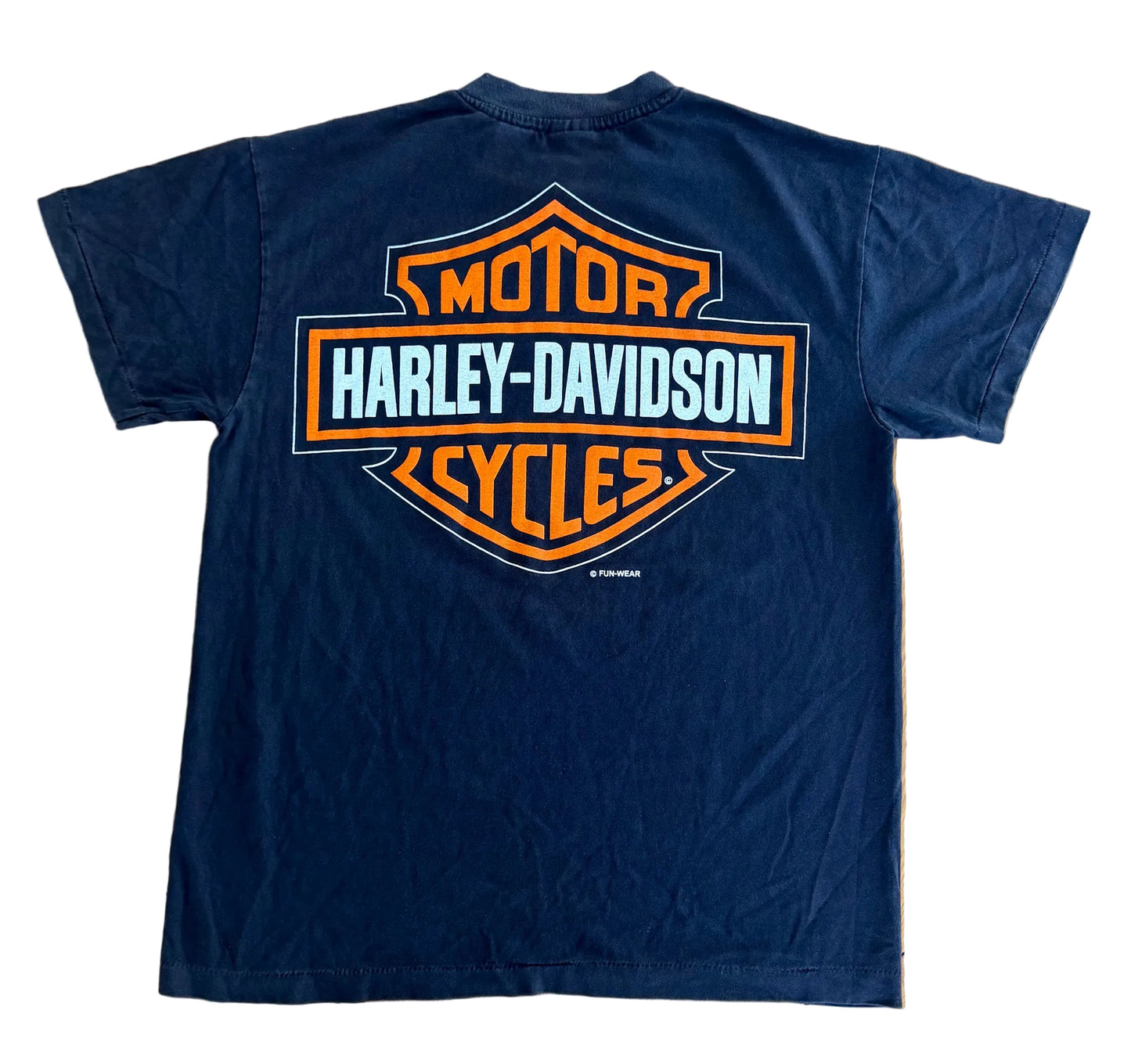 Vintage Harley Davidson Flaming Bar & Shield Single Stitch T-Shirt Large