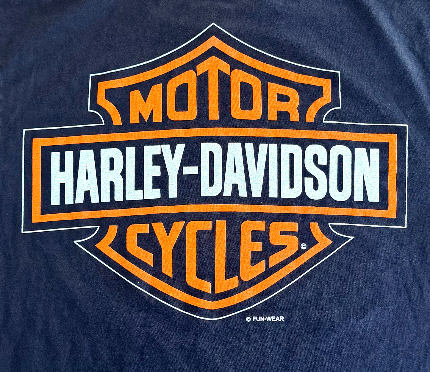 Vintage Harley Davidson Flaming Bar & Shield Single Stitch T-Shirt Large